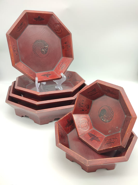 63566 Set n 6 ciotole in legno