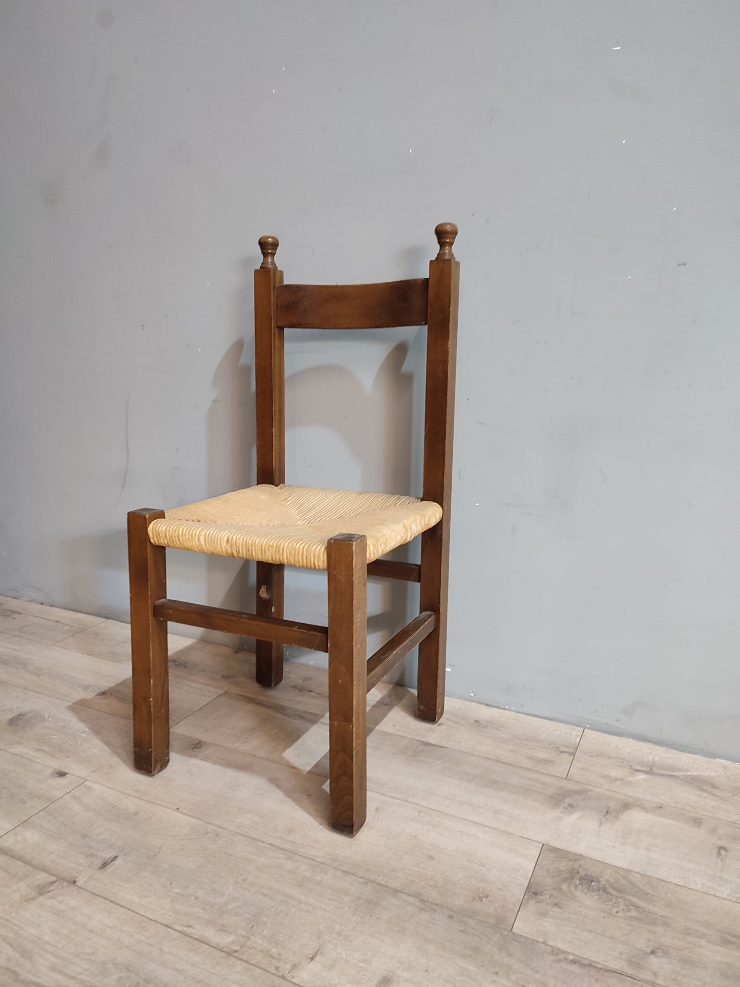 66847 set n 6 sedie in legno con seduta in paglia