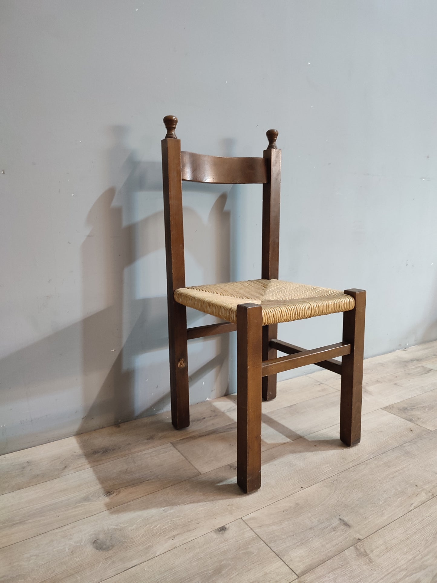 66847 set n 6 sedie in legno con seduta in paglia
