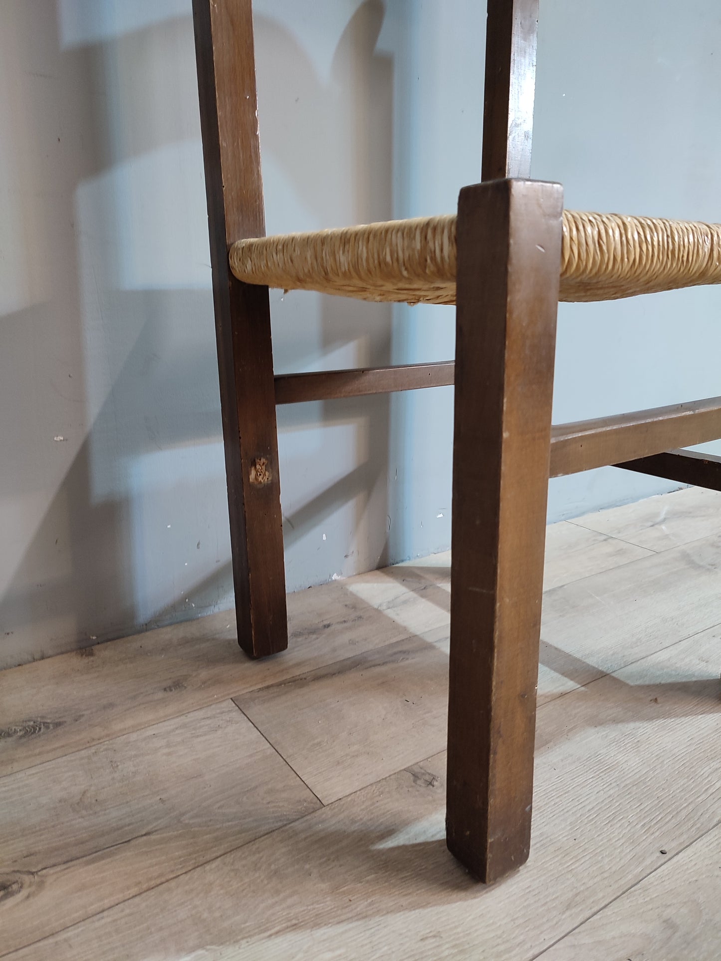 66847 set n 6 sedie in legno con seduta in paglia