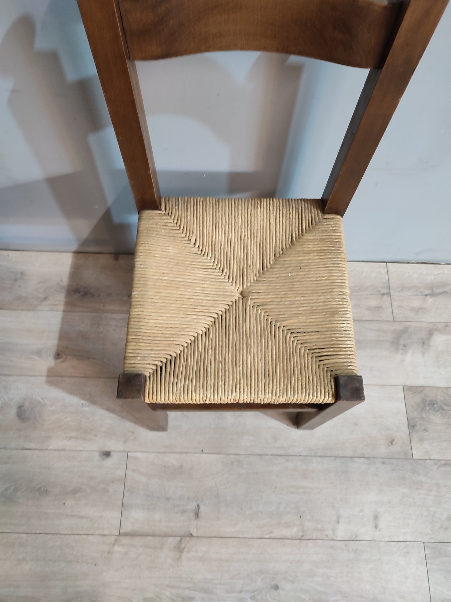 66847 set n 6 sedie in legno con seduta in paglia