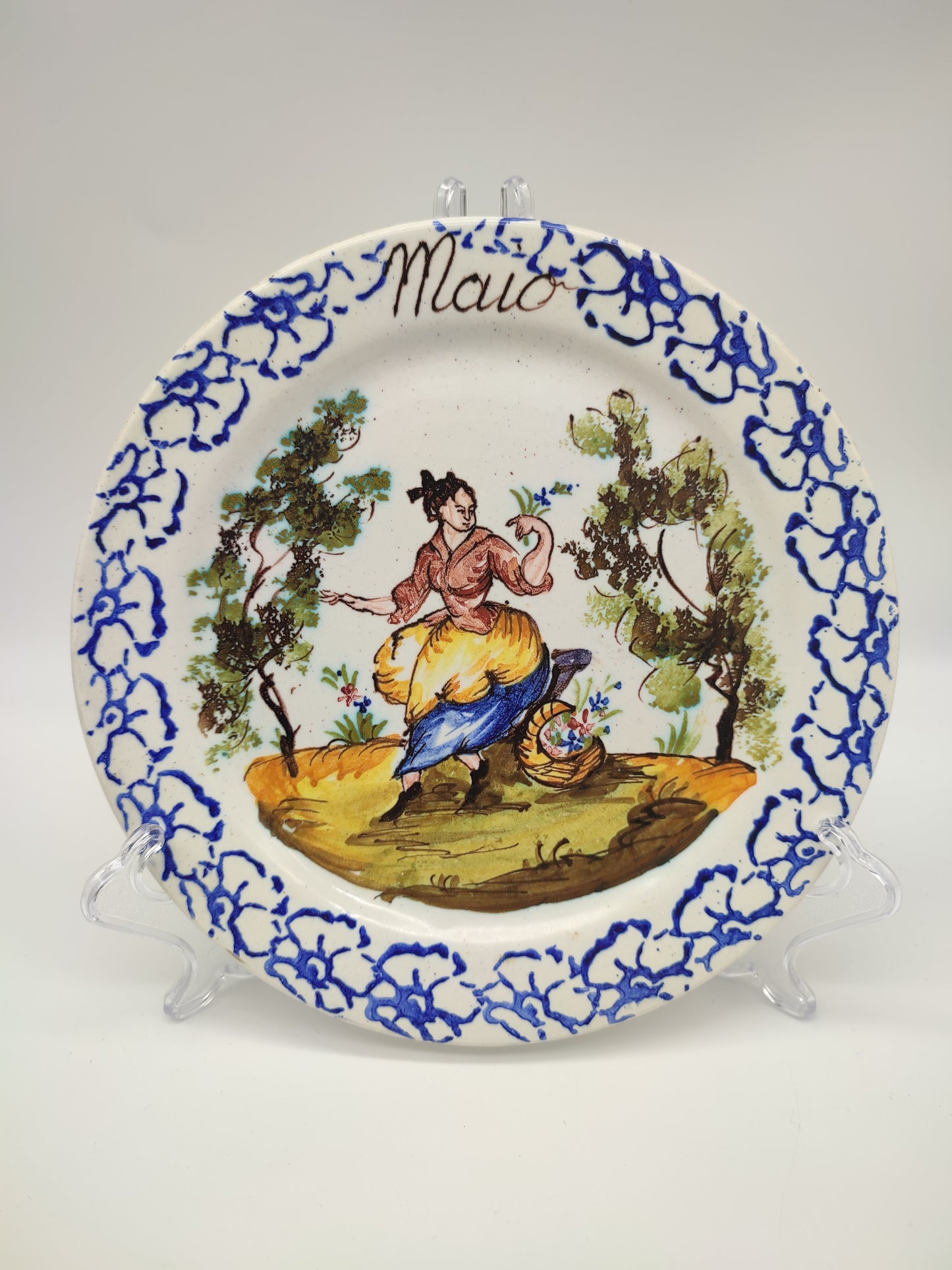 68413 Piatto decorativo dipinto, mesi dell'anno, Maggio
