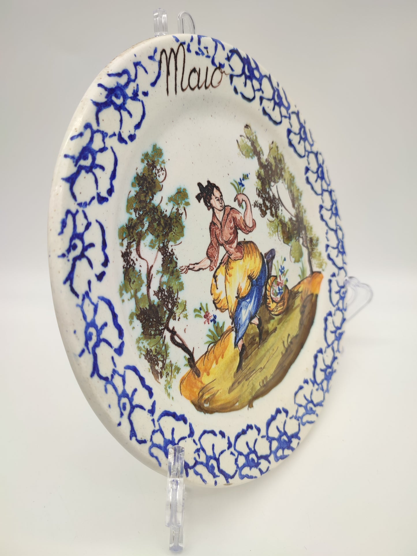 68413 Piatto decorativo dipinto, mesi dell'anno, Maggio
