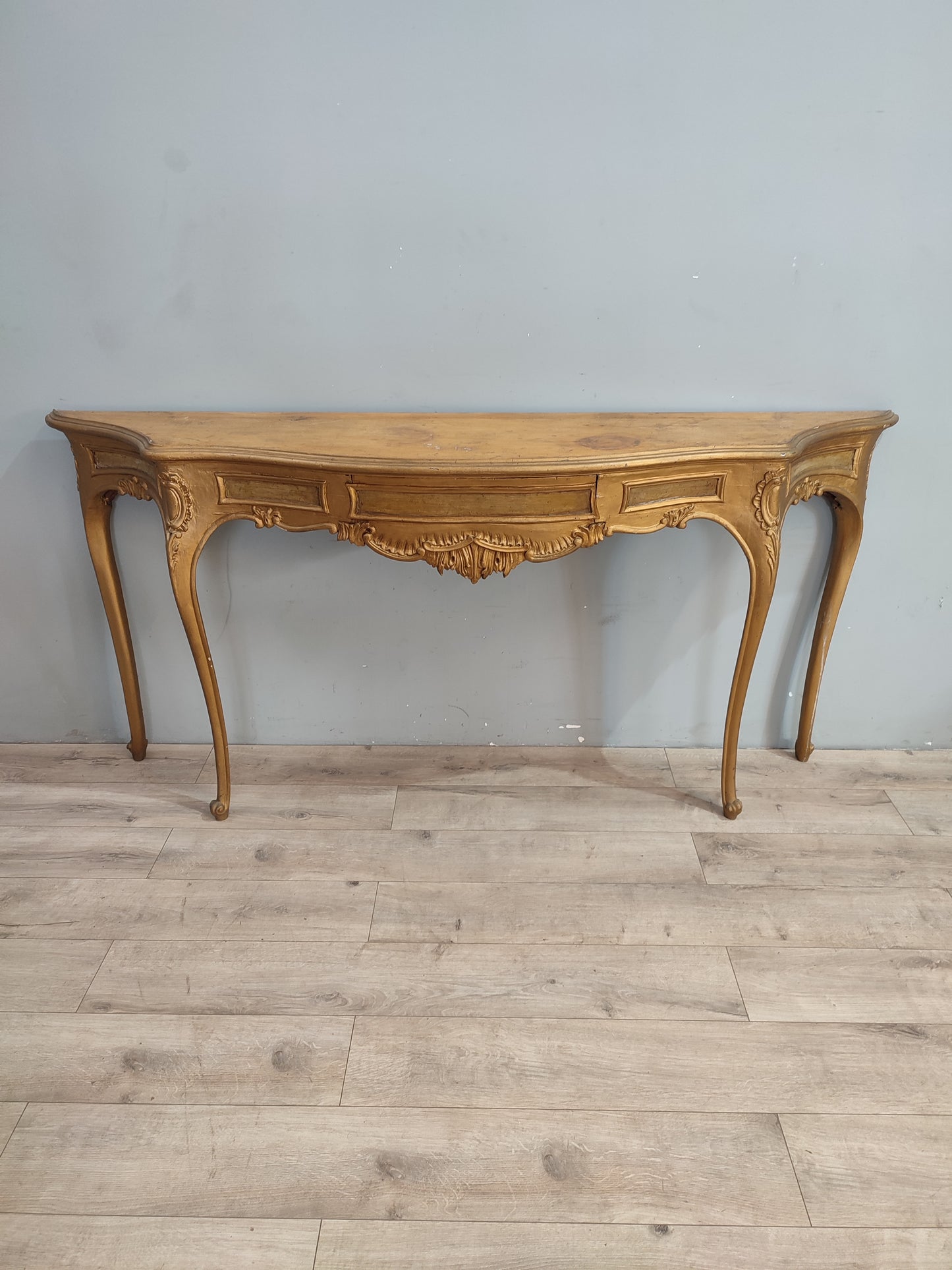 68604 Console dorata in legno