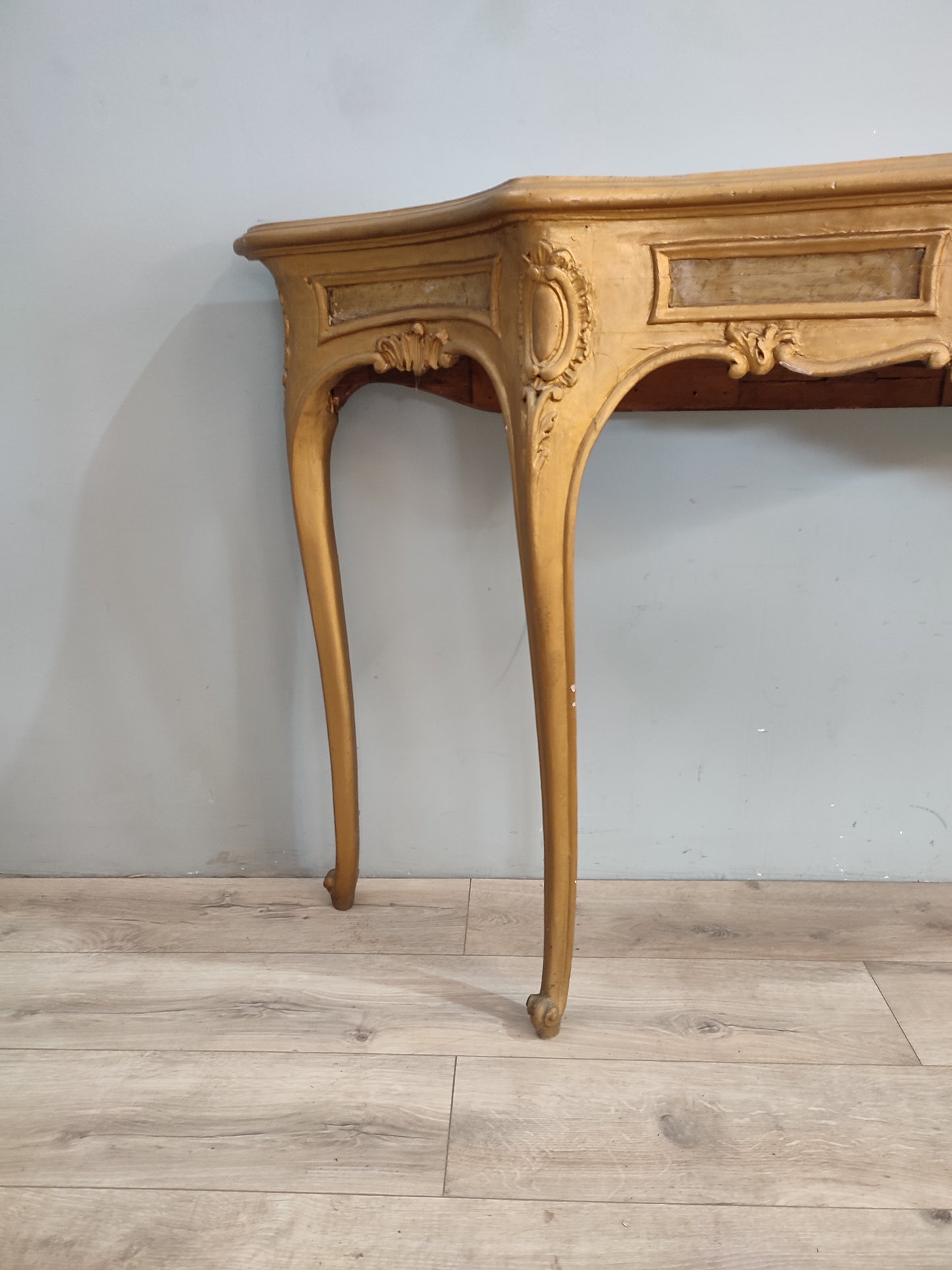 68604 Console dorata in legno