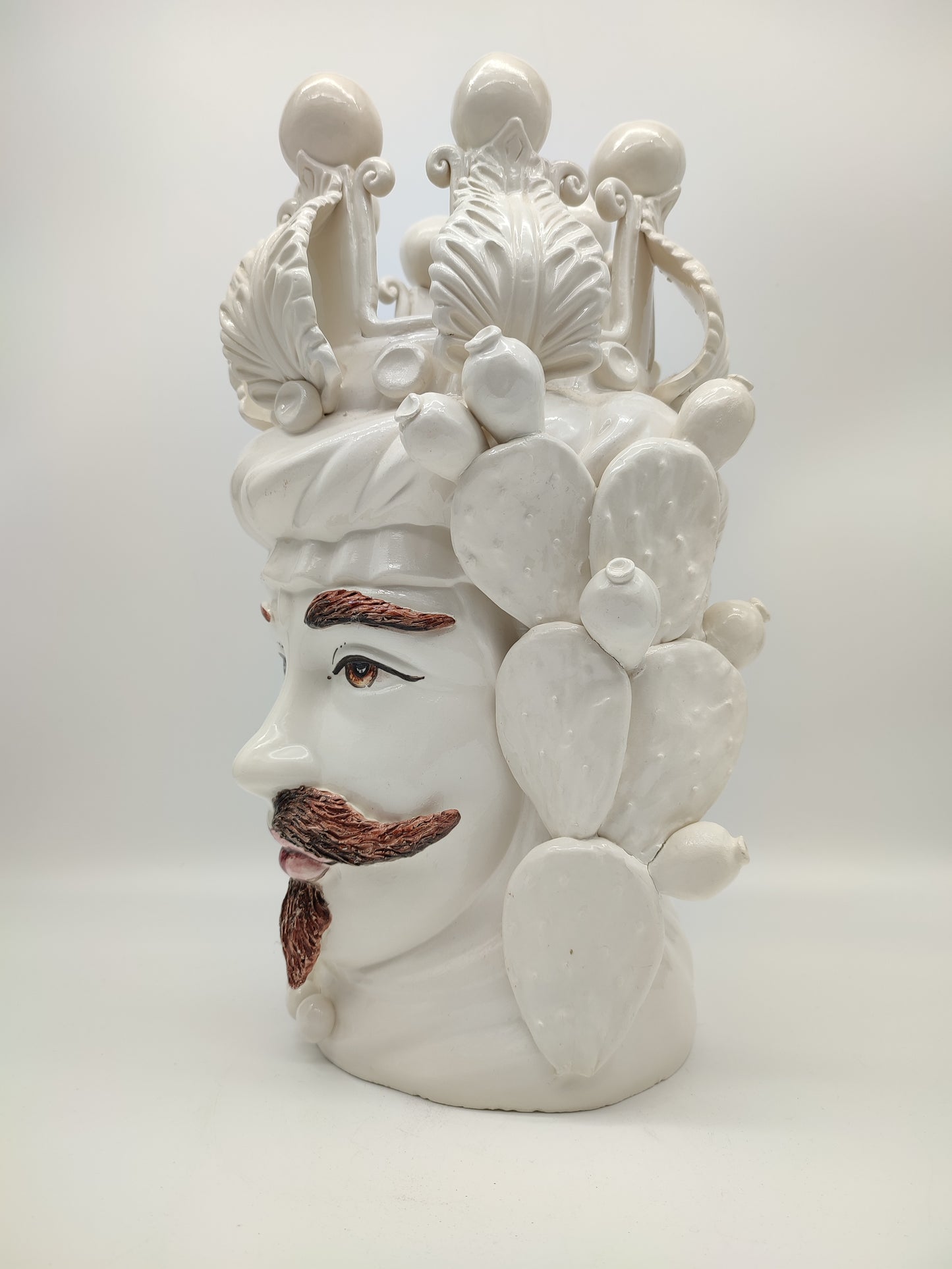 69052 Vaso testa di moro in ceramica siciliana