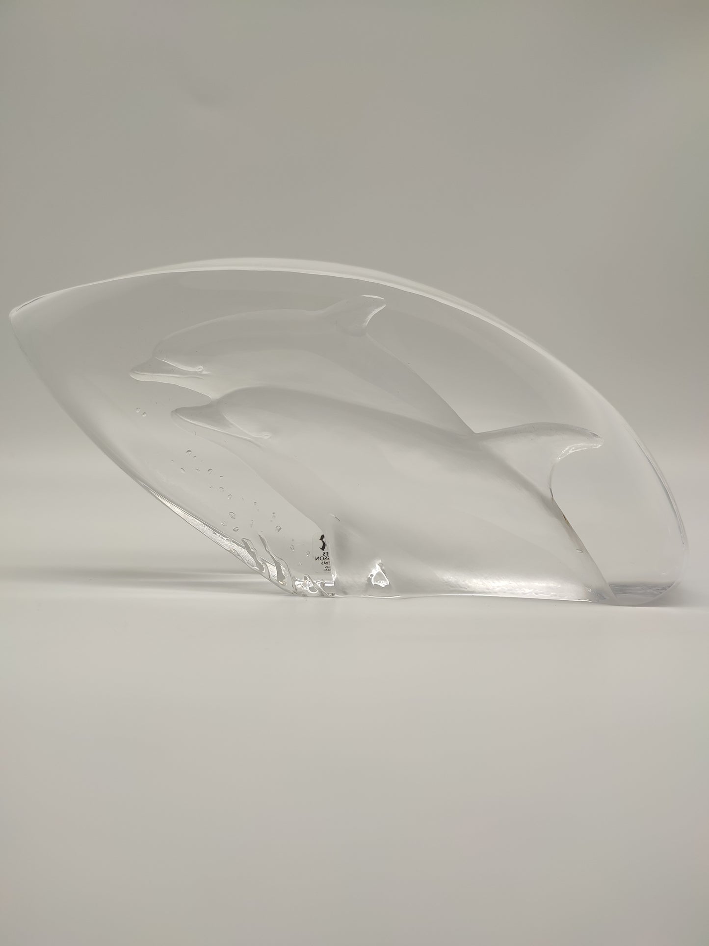 67155 Scultura delfini in cristallo Mats Jonasson