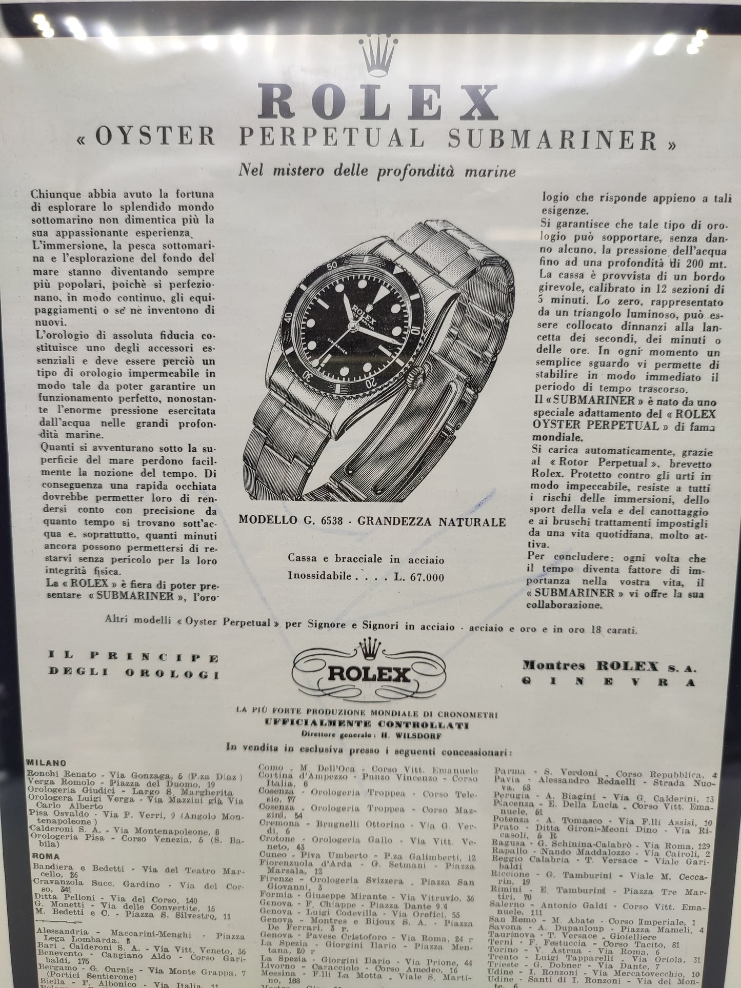69165 Quadro pubblicitario Rolex vintage