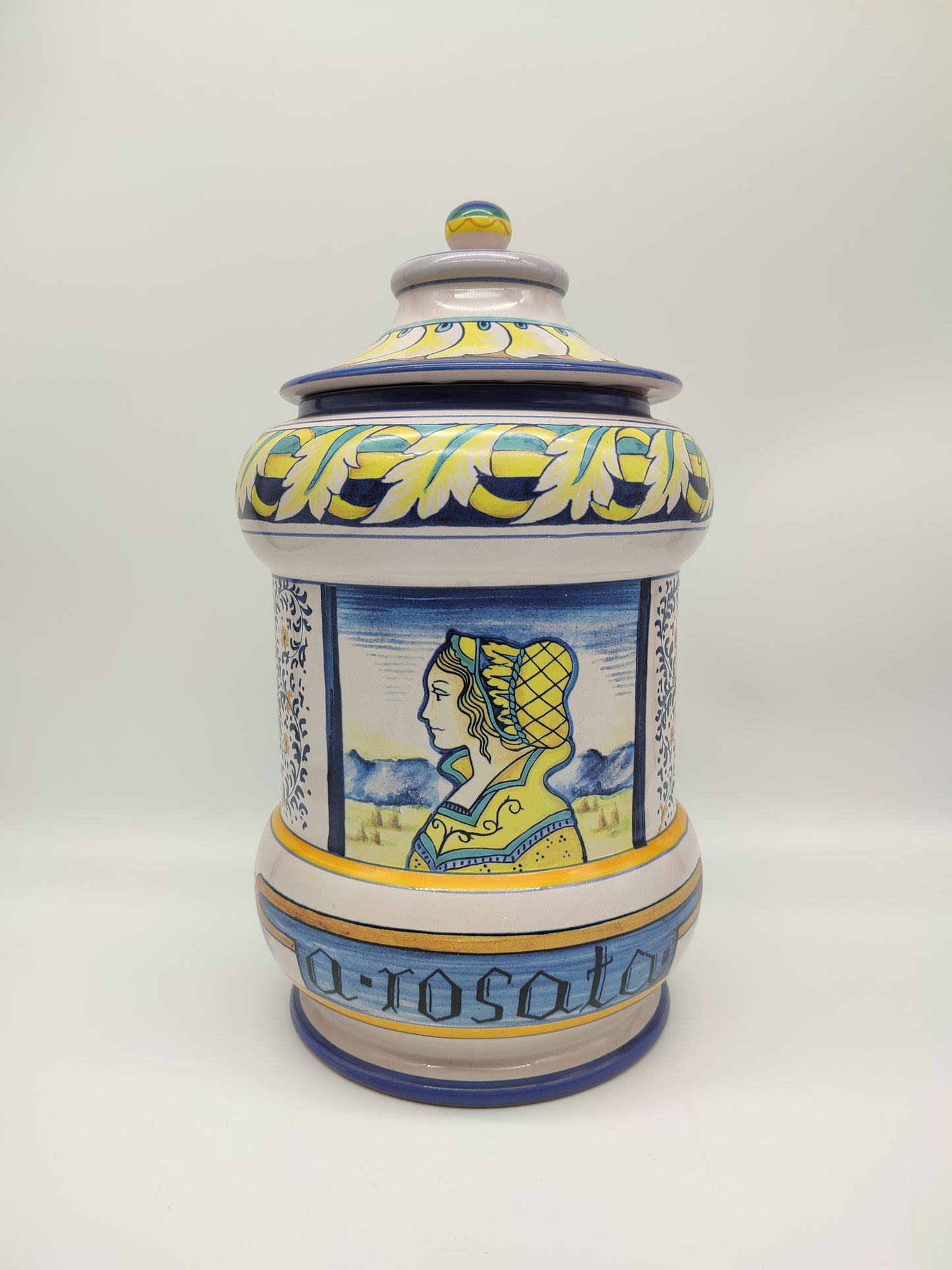 70755 Vaso albarello Deruta maioliche grifo
