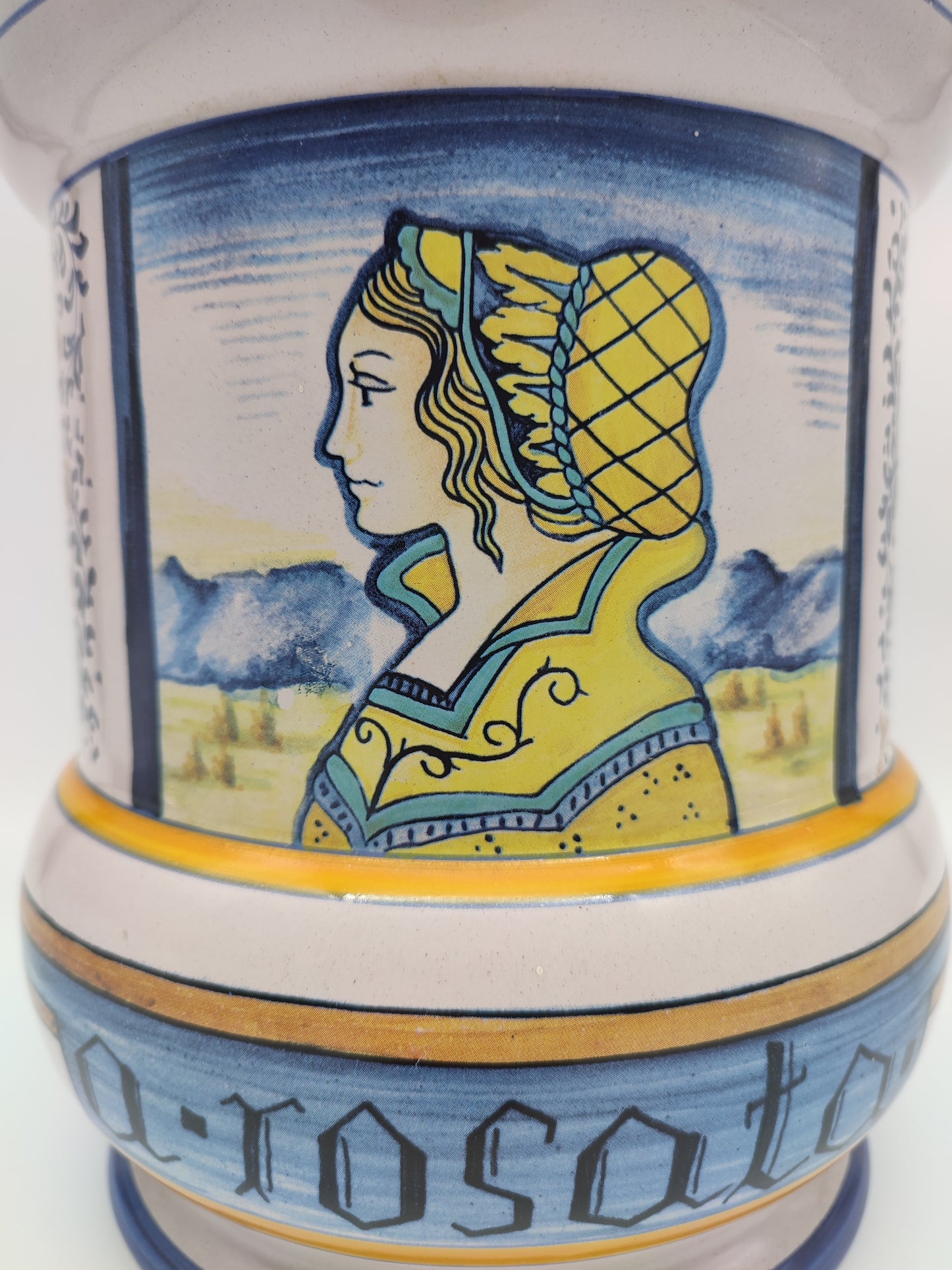 70755 Vaso albarello Deruta maioliche grifo