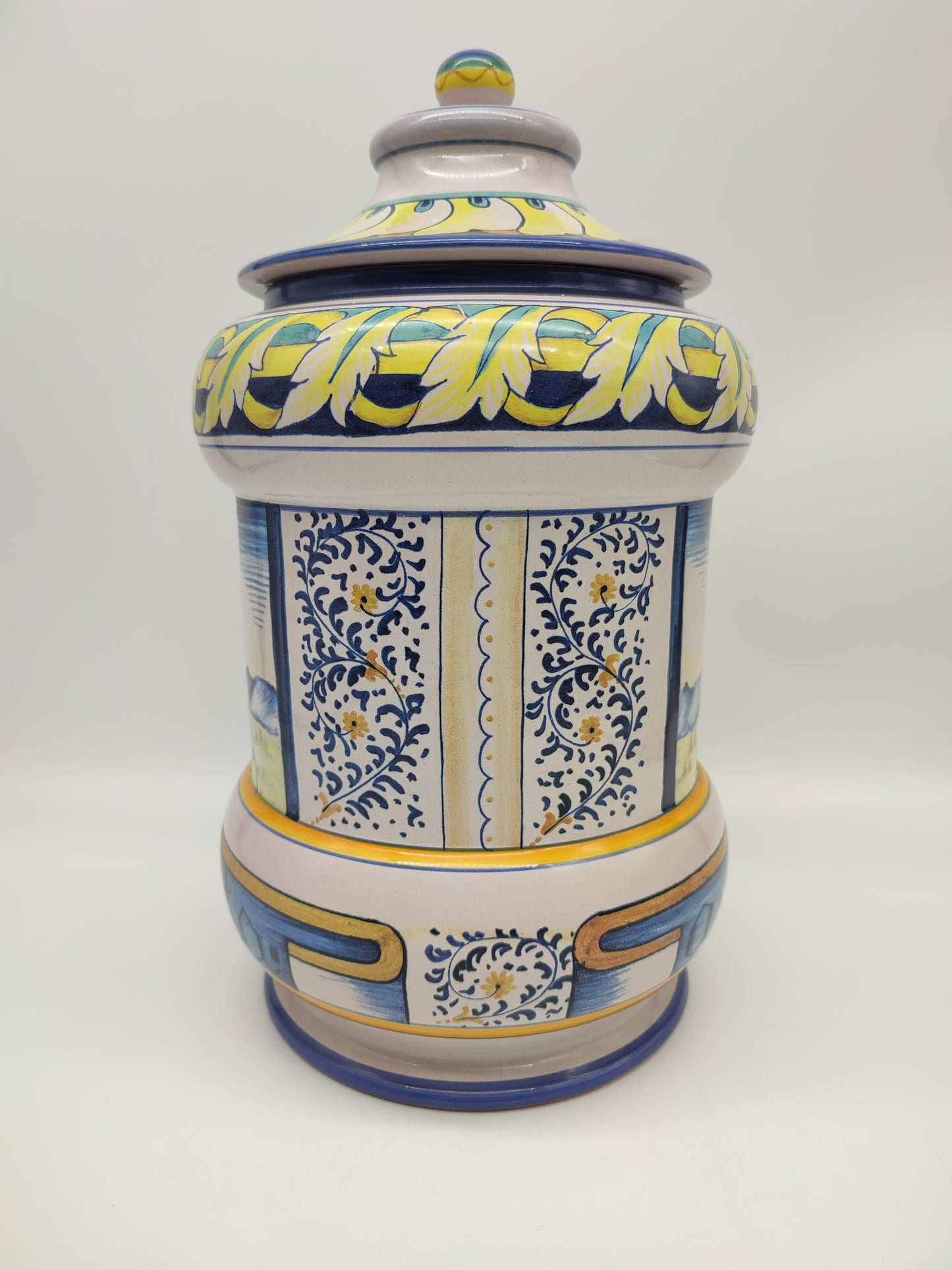 70755 Vaso albarello Deruta maioliche grifo