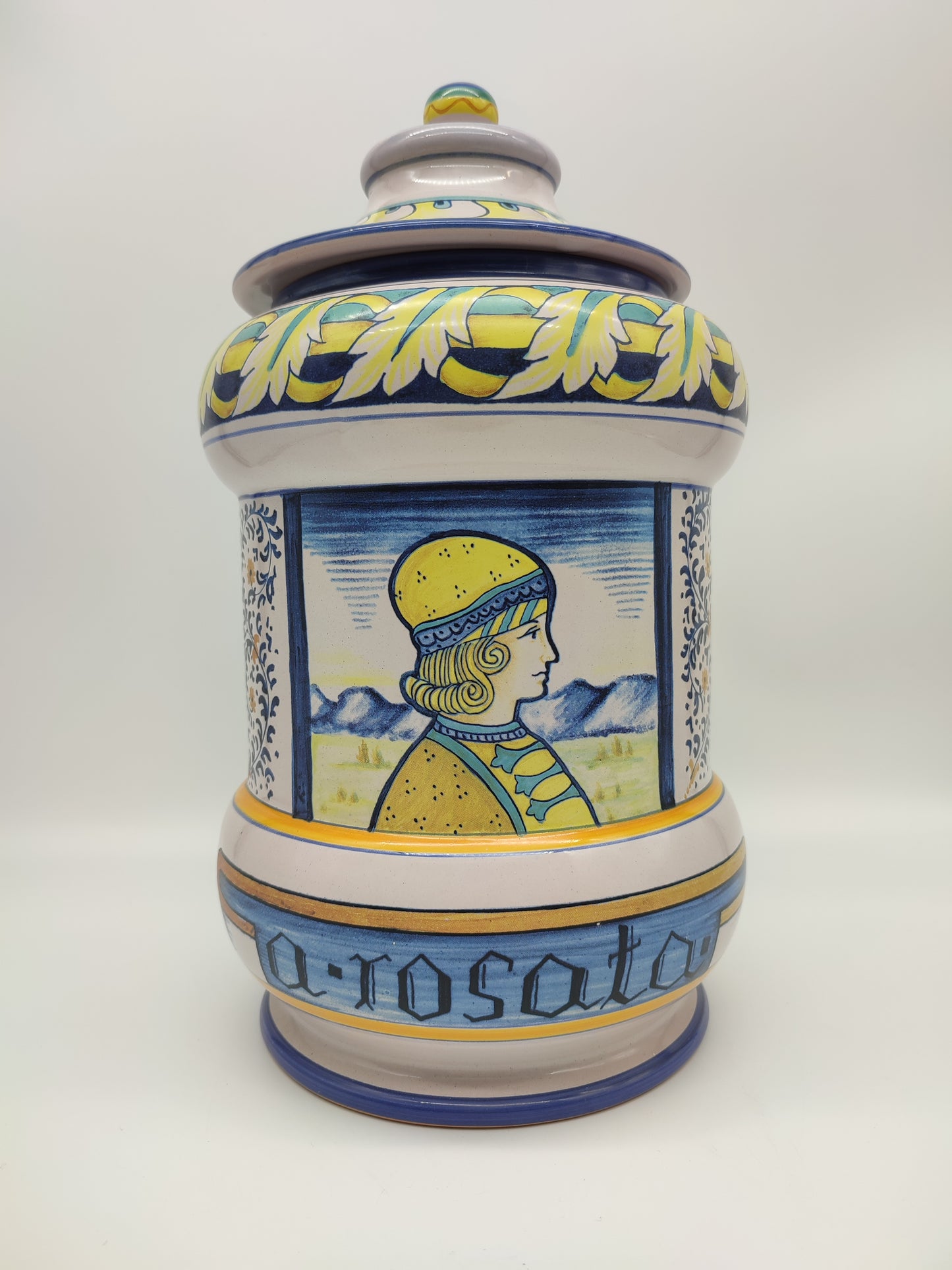 70755 Vaso albarello Deruta maioliche grifo