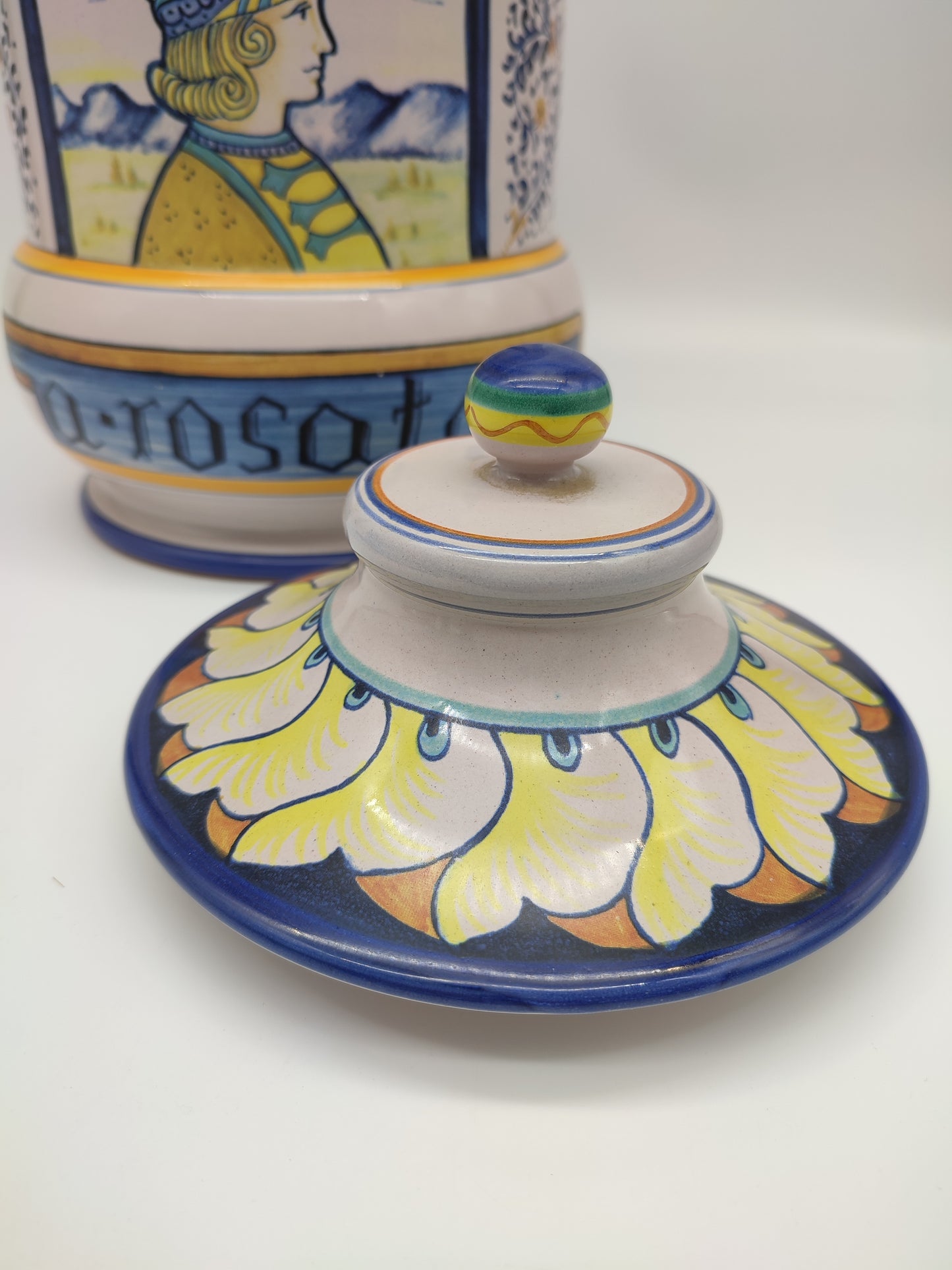 70755 Vaso albarello Deruta maioliche grifo