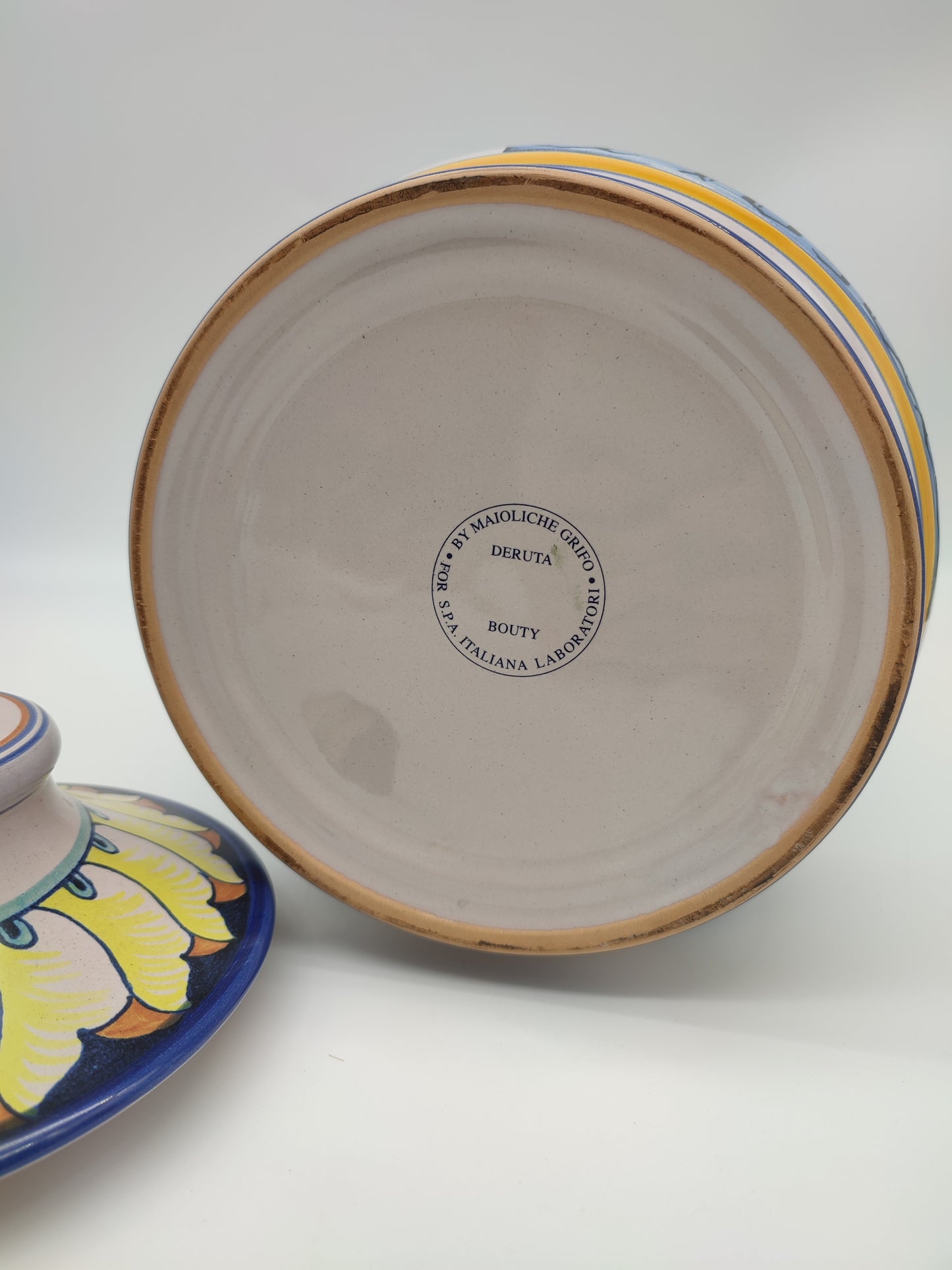 70755 Vaso albarello Deruta maioliche grifo