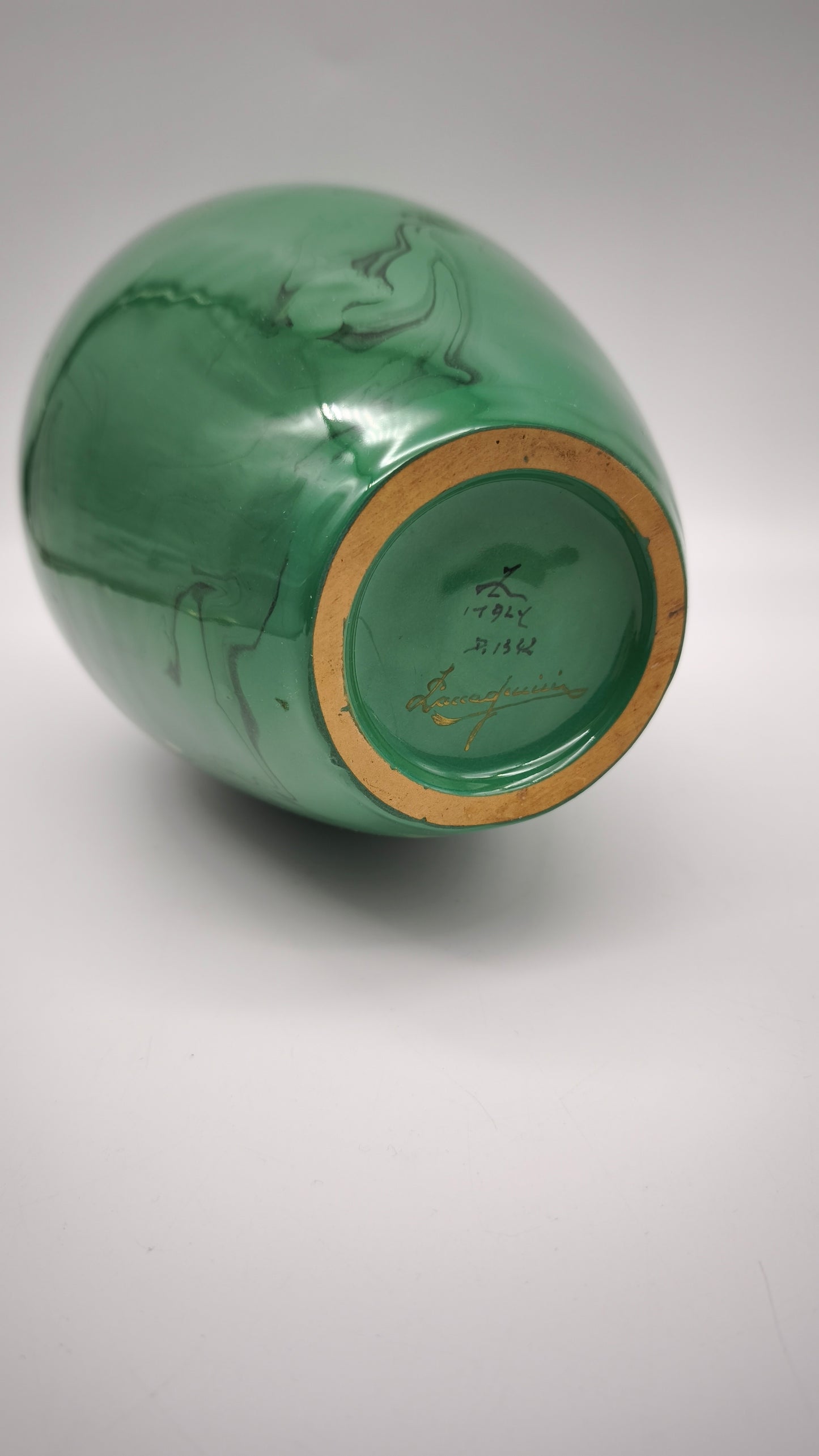 77480 Vaso in terracotta smaltata verde Zaccagnini