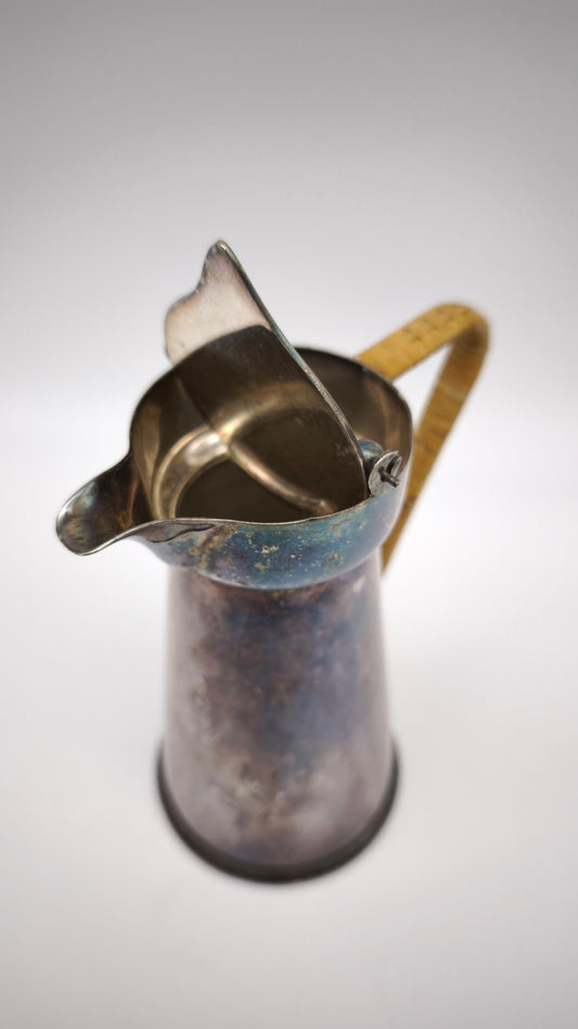 77477 Bricco inglese silver con manico in midollino