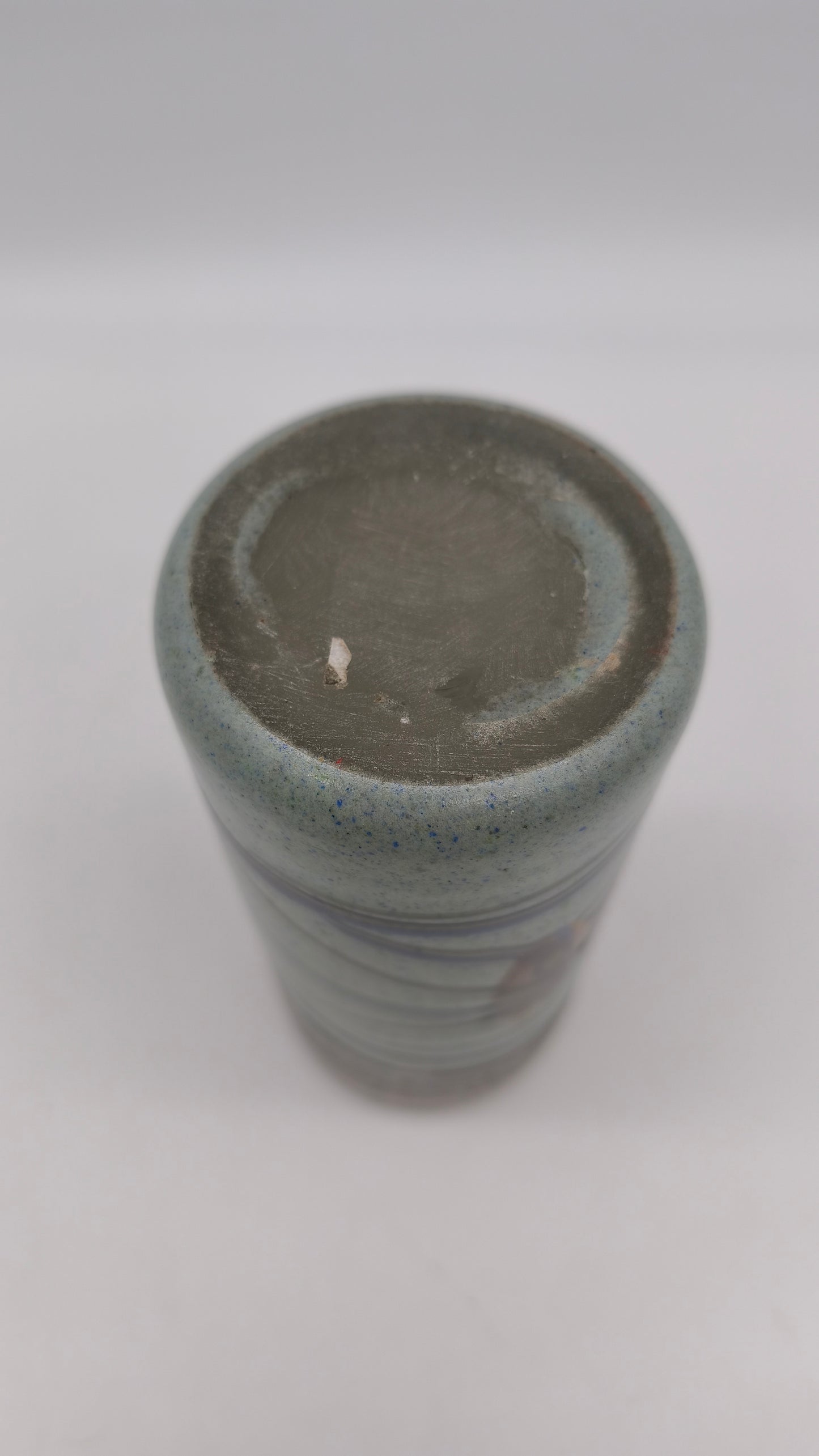 77800 Vaso in vetro cilindrico con decorazioni in vari colori