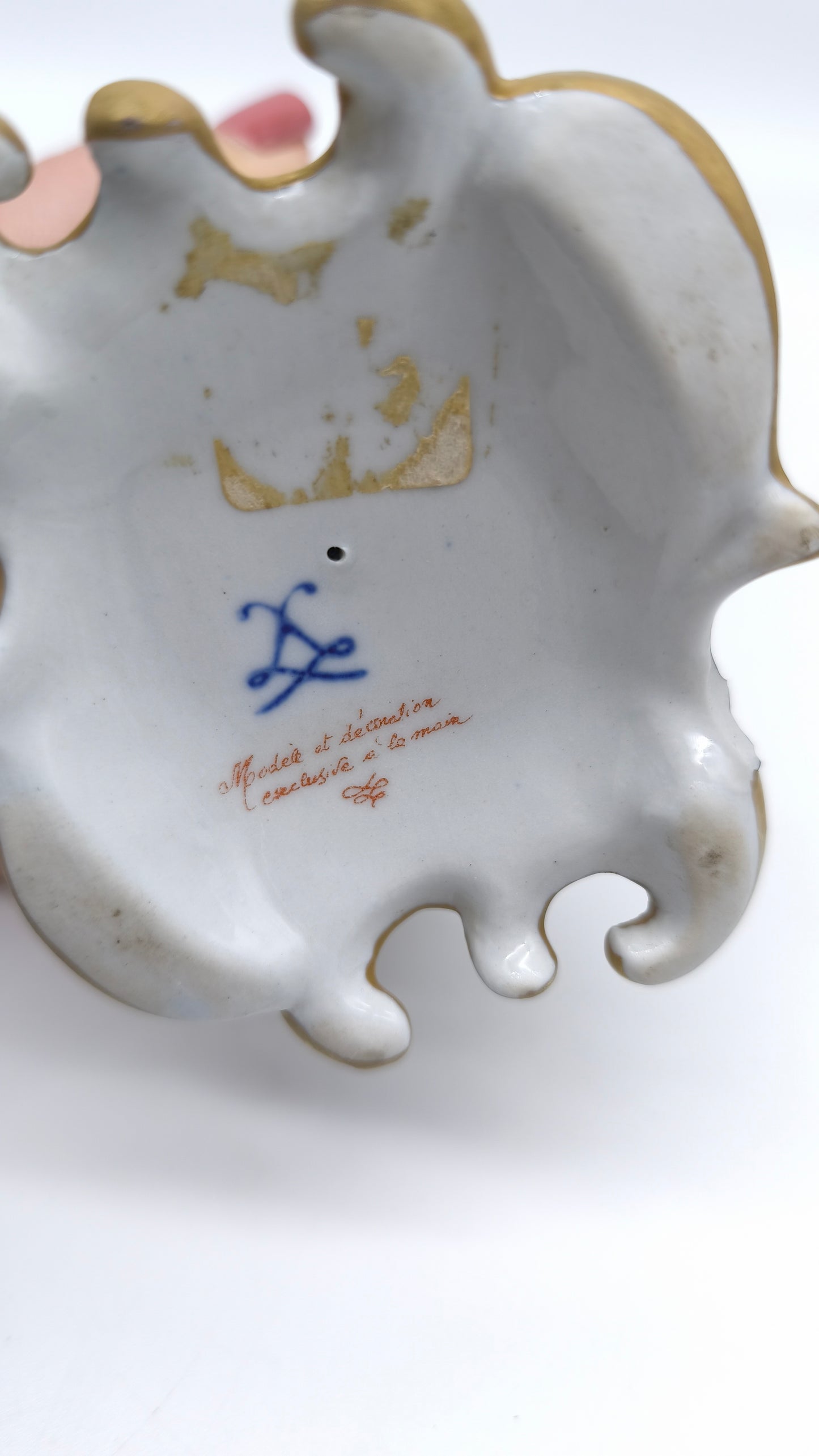 78241-1 Statuina fanciullo con agnello in ceramica Limoges