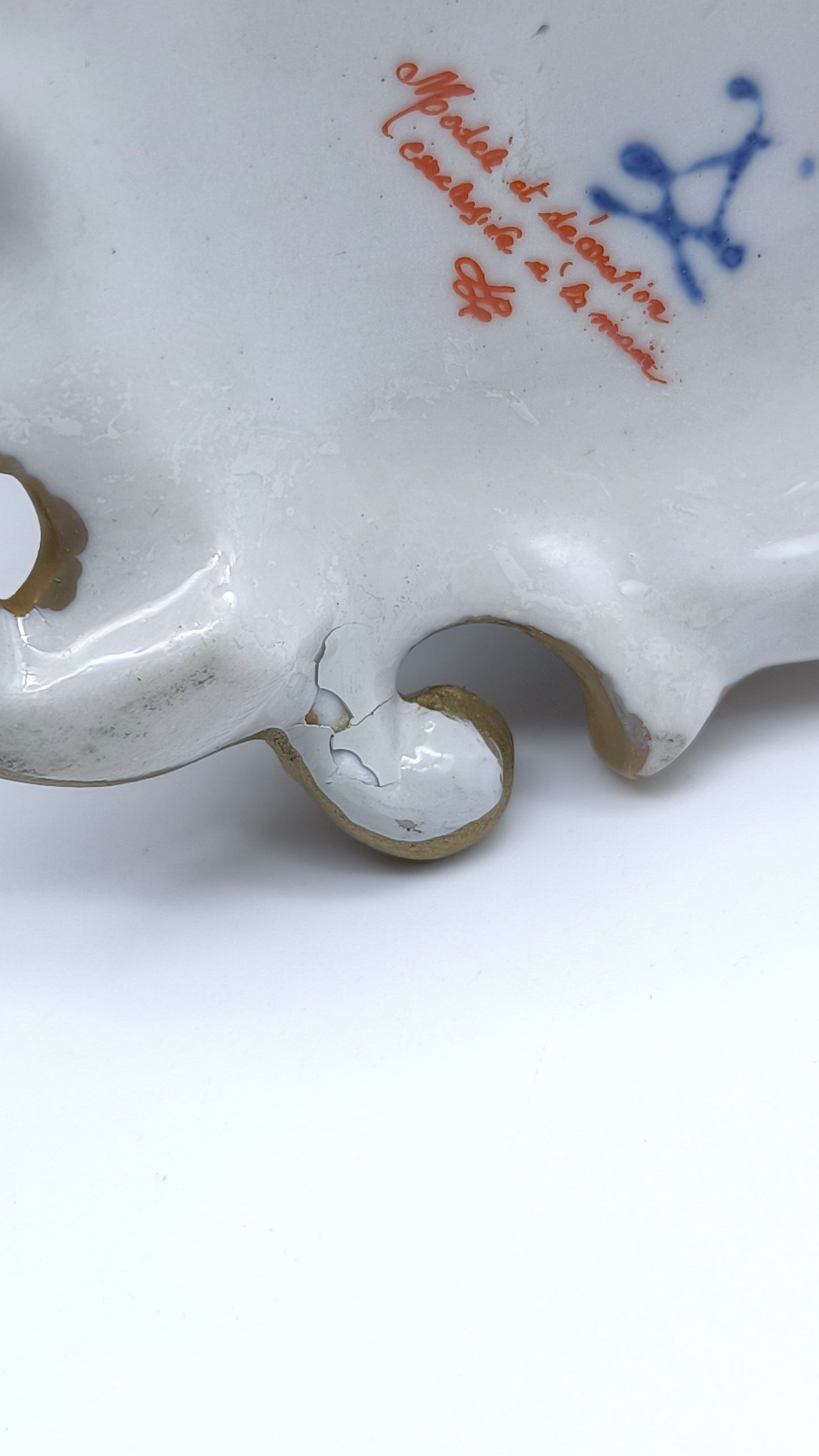 78241-2 Statuina fanciullo con agnello in ceramica Limoges