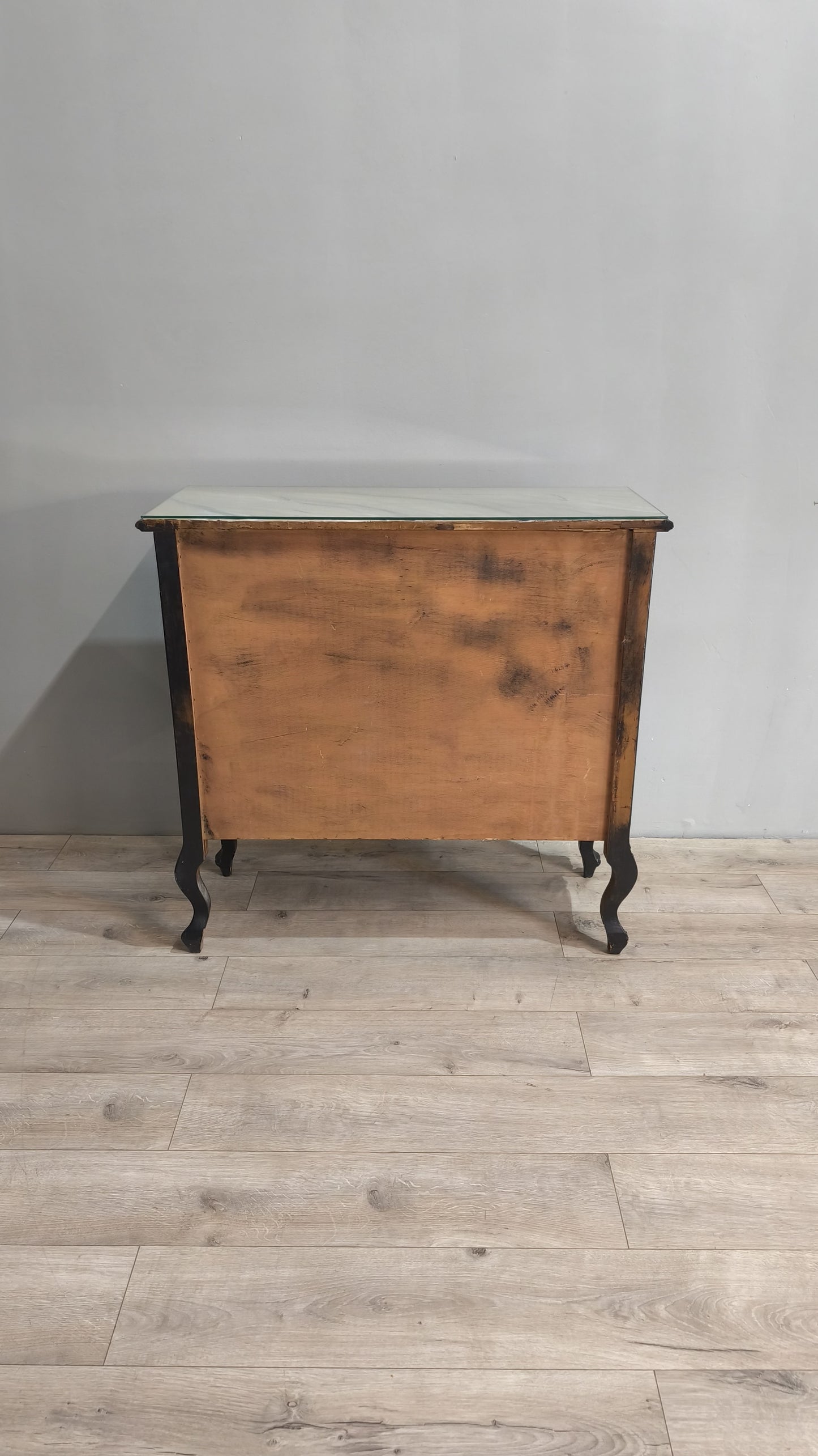 78610 Credenzina nera due sportelli in legno