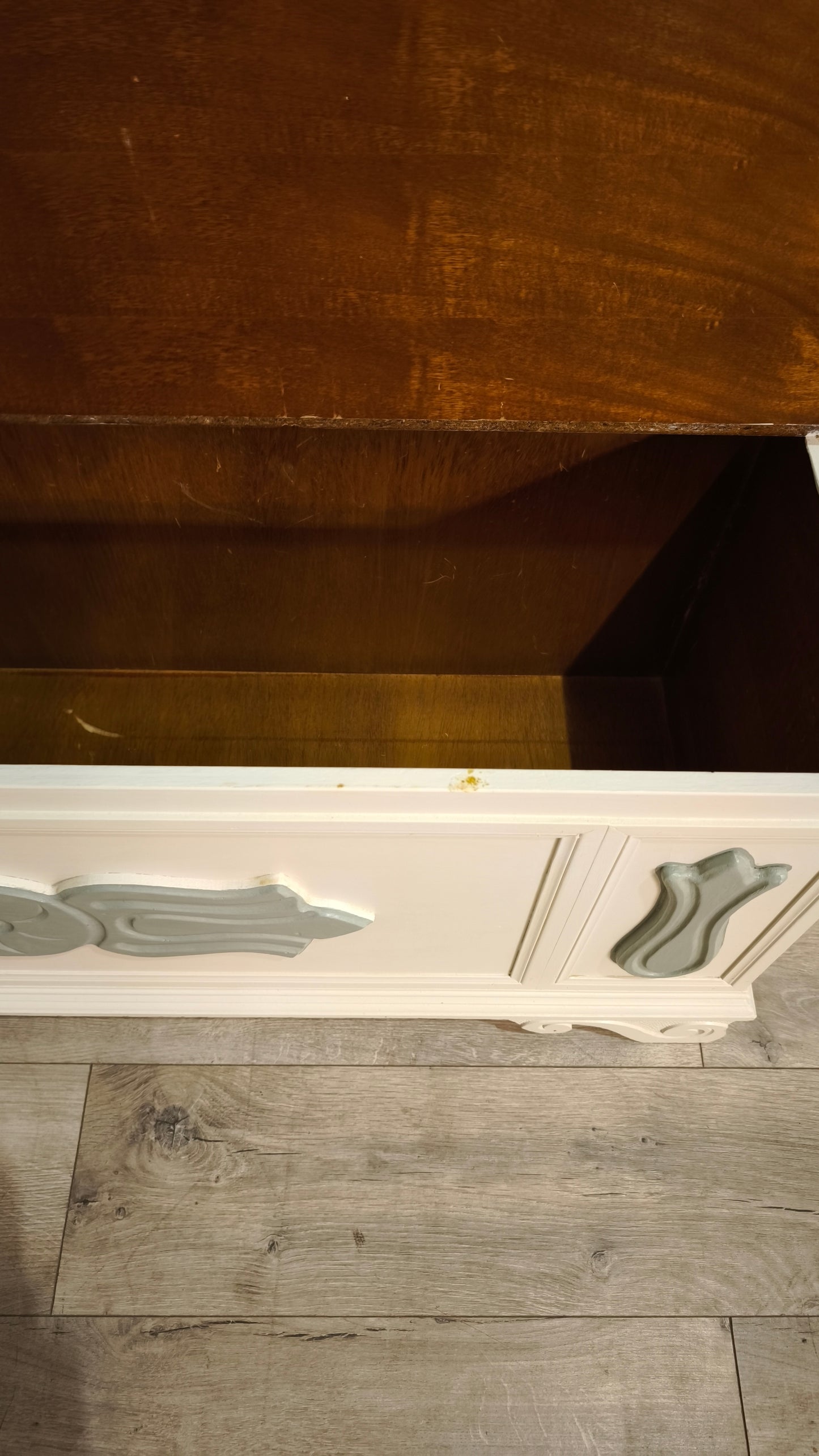 78784 Cassapanca in legno dipinta