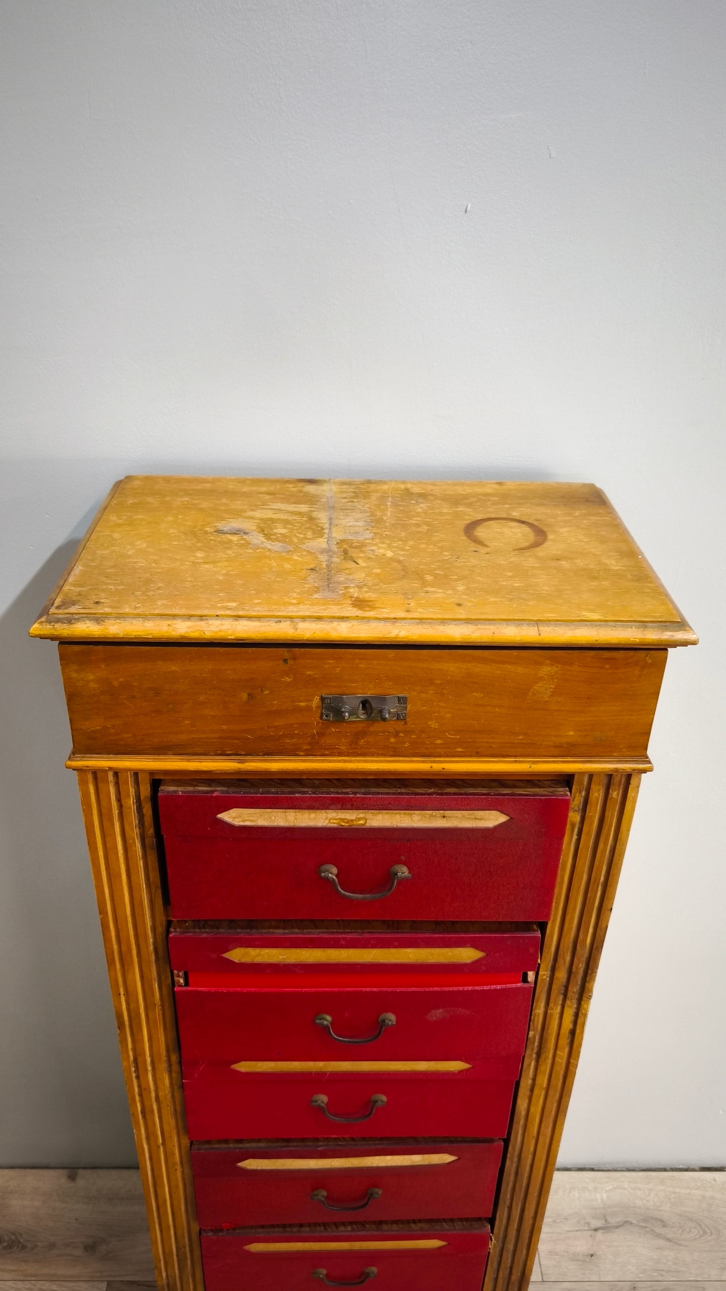 81818 Mobiletto archivio in legno con cassetti portadocumenti