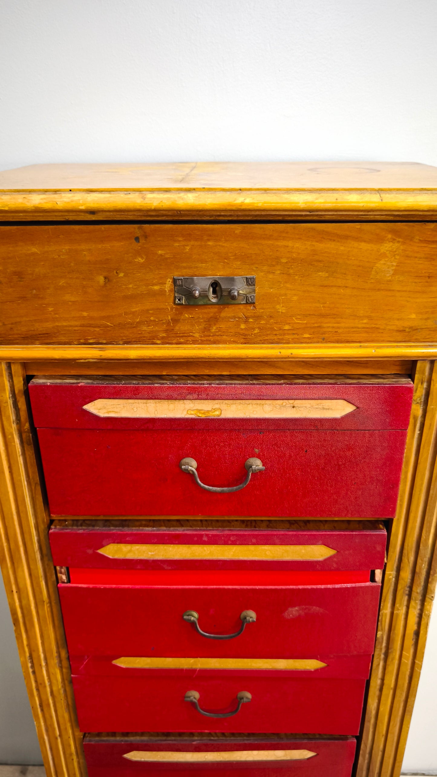 81818 Mobiletto archivio in legno con cassetti portadocumenti