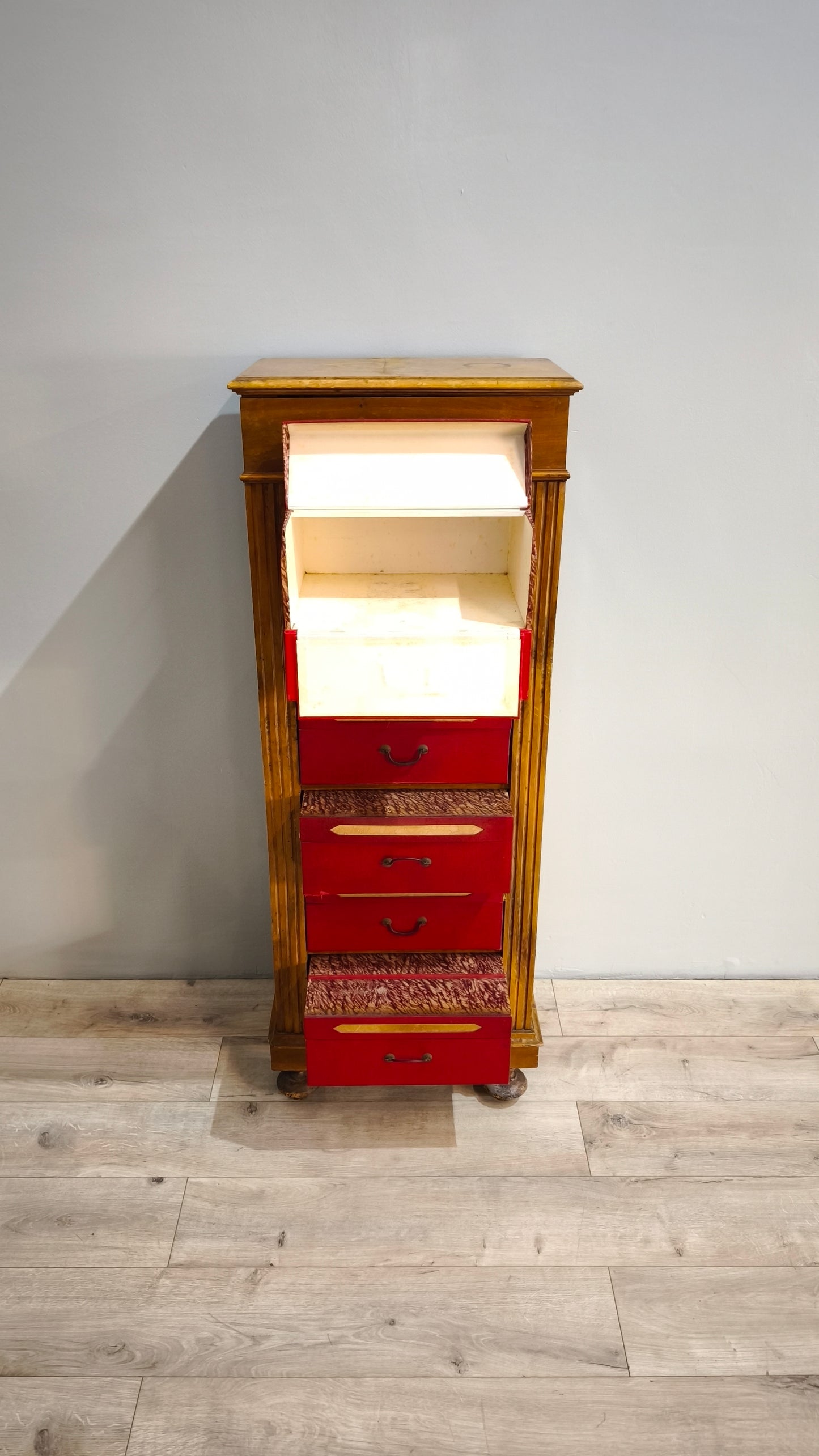 81818 Mobiletto archivio in legno con cassetti portadocumenti
