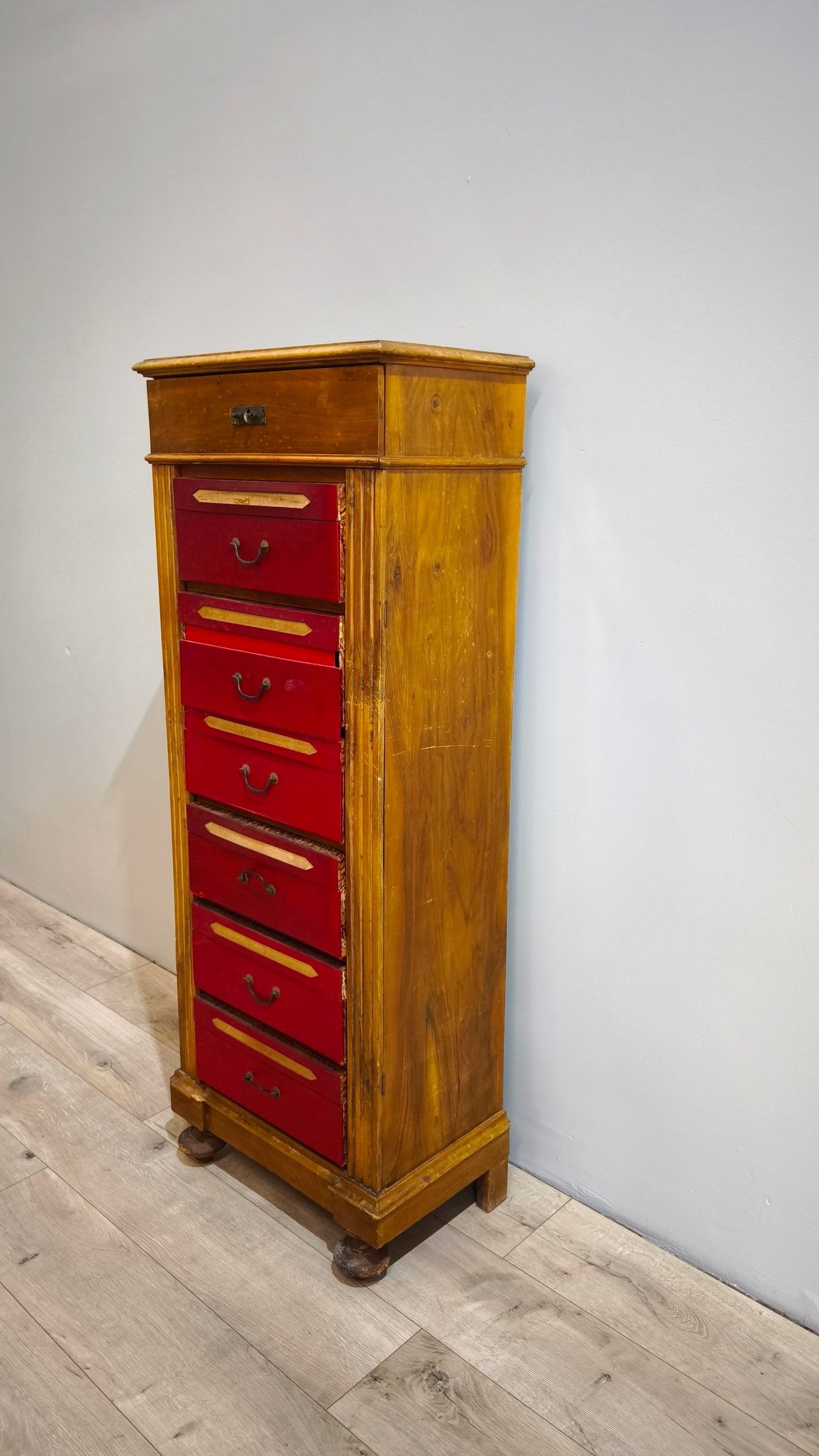 81818 Mobiletto archivio in legno con cassetti portadocumenti