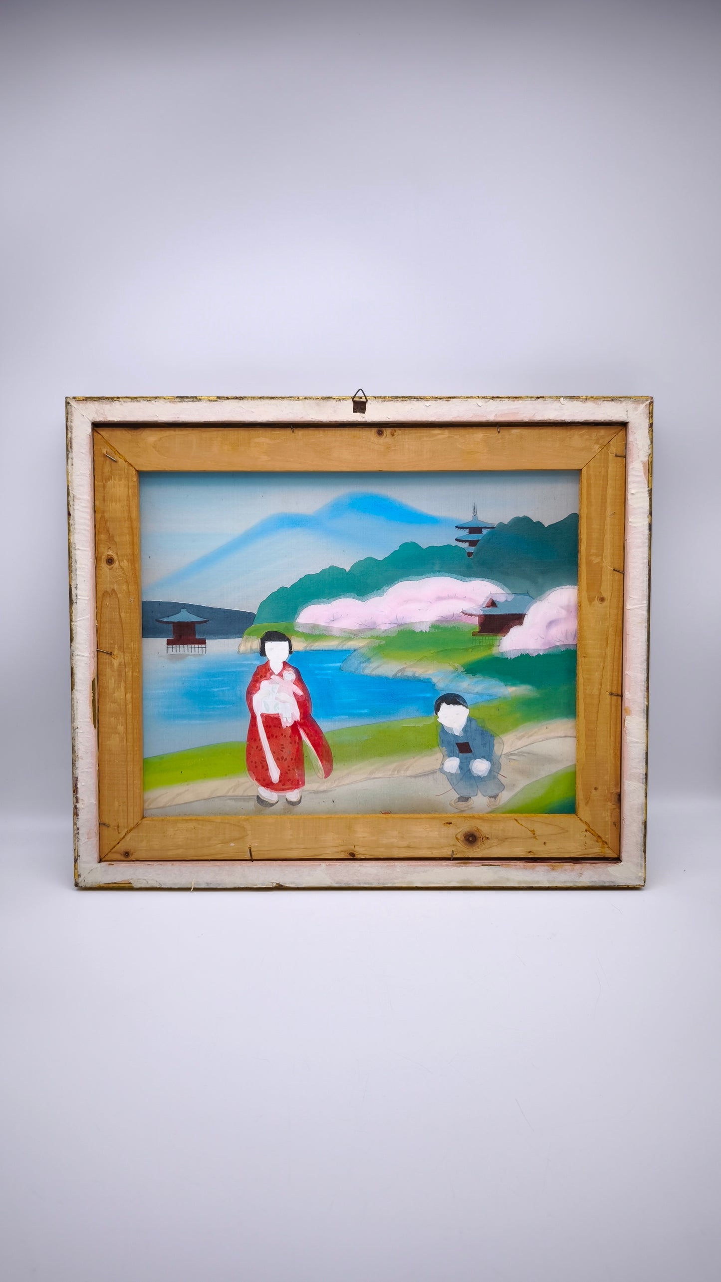 81738 Quadro dipinto su seta