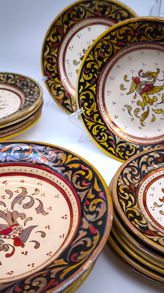 81914 Servizio di piatti in ceramica Rubboli Gualdo per 6 persone tre misure