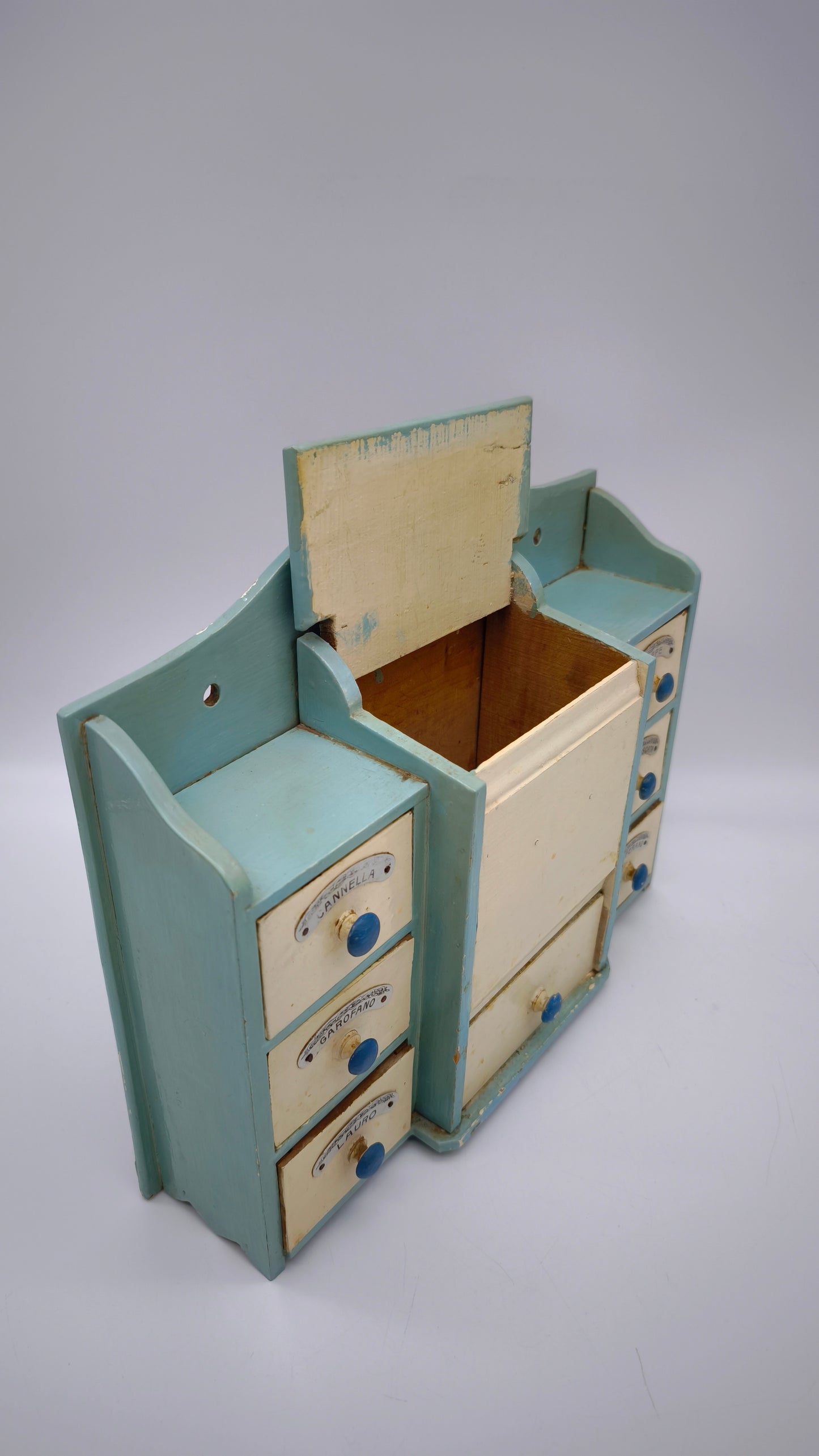 82374 Porta spezie vintage in legno verniciato