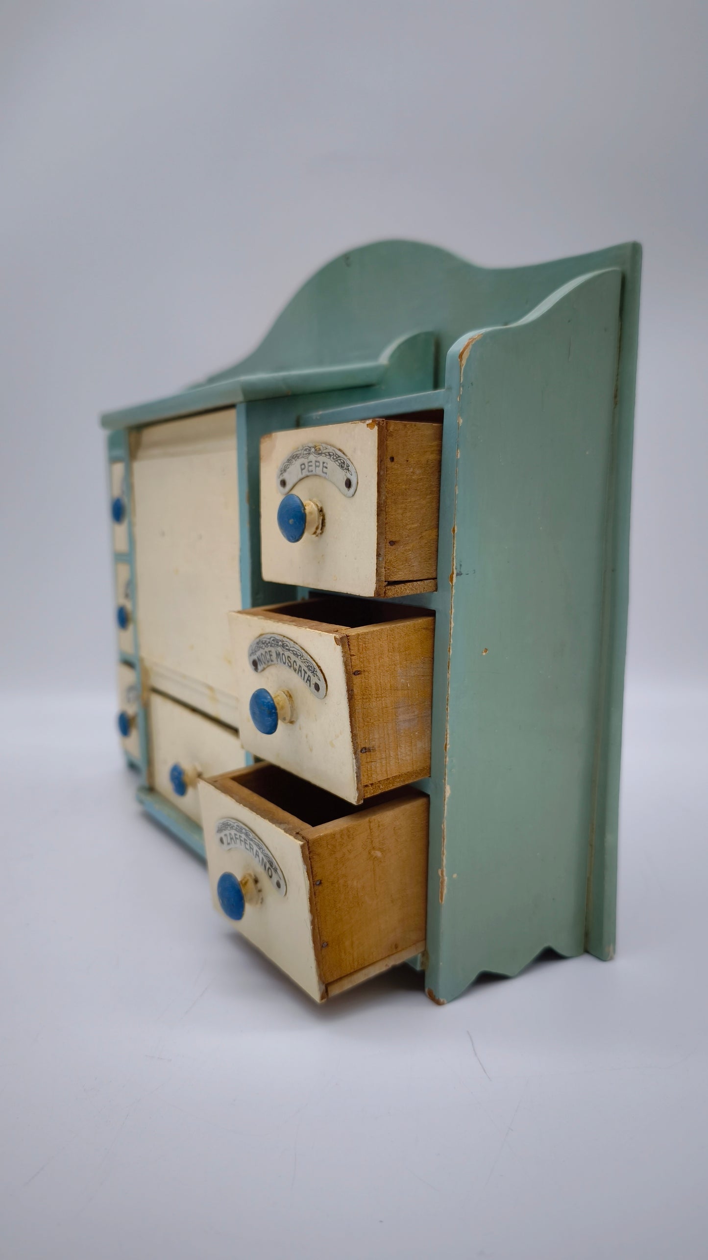 82374 Porta spezie vintage in legno verniciato