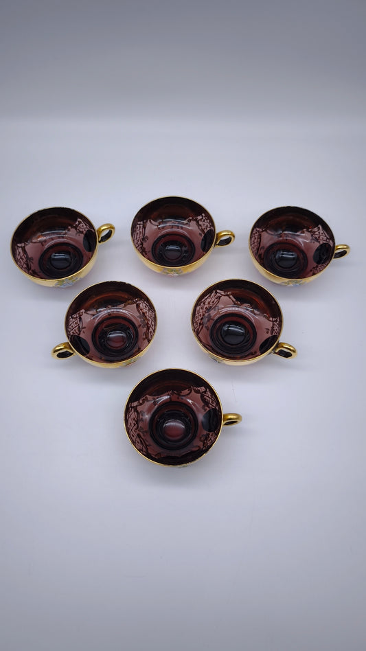 82318 Set n 6 tazze in vetro Bohemia