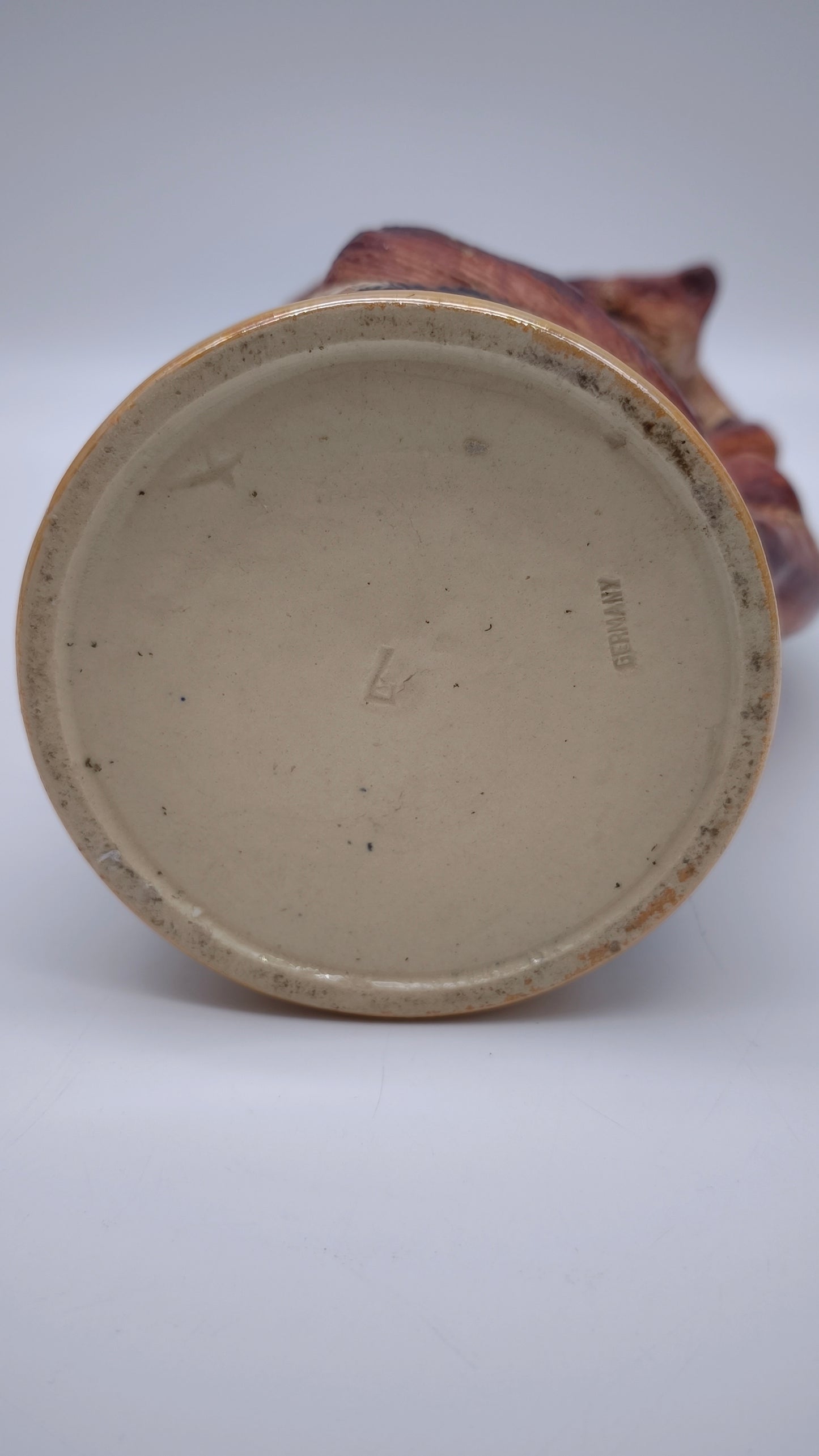 82357 Boccale da birra in terracotta con coperchio in metallo