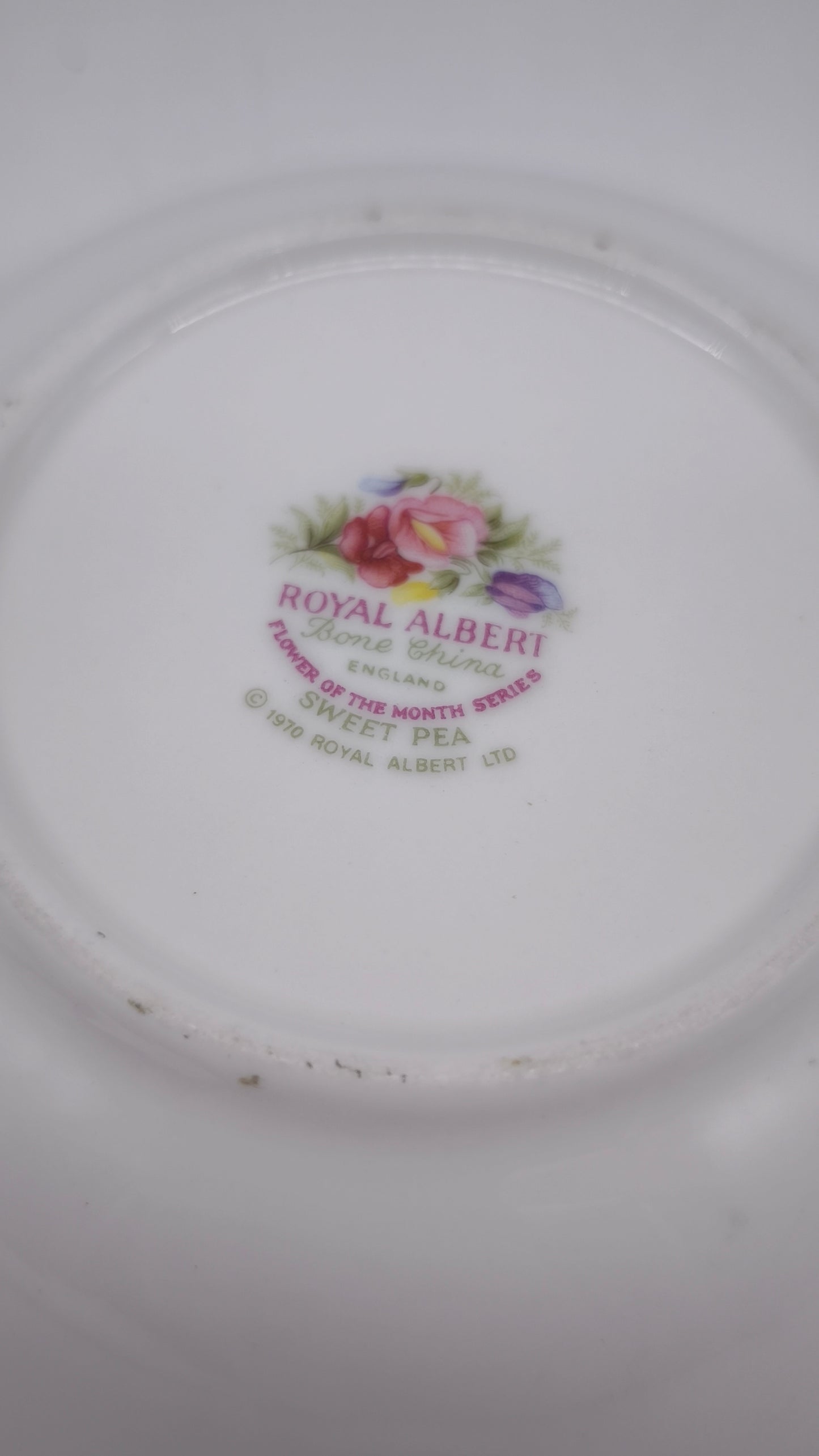 82526 Ciotolina in ceramica Royal Albert 1970, Flower of the month series, Sweet Pea, April