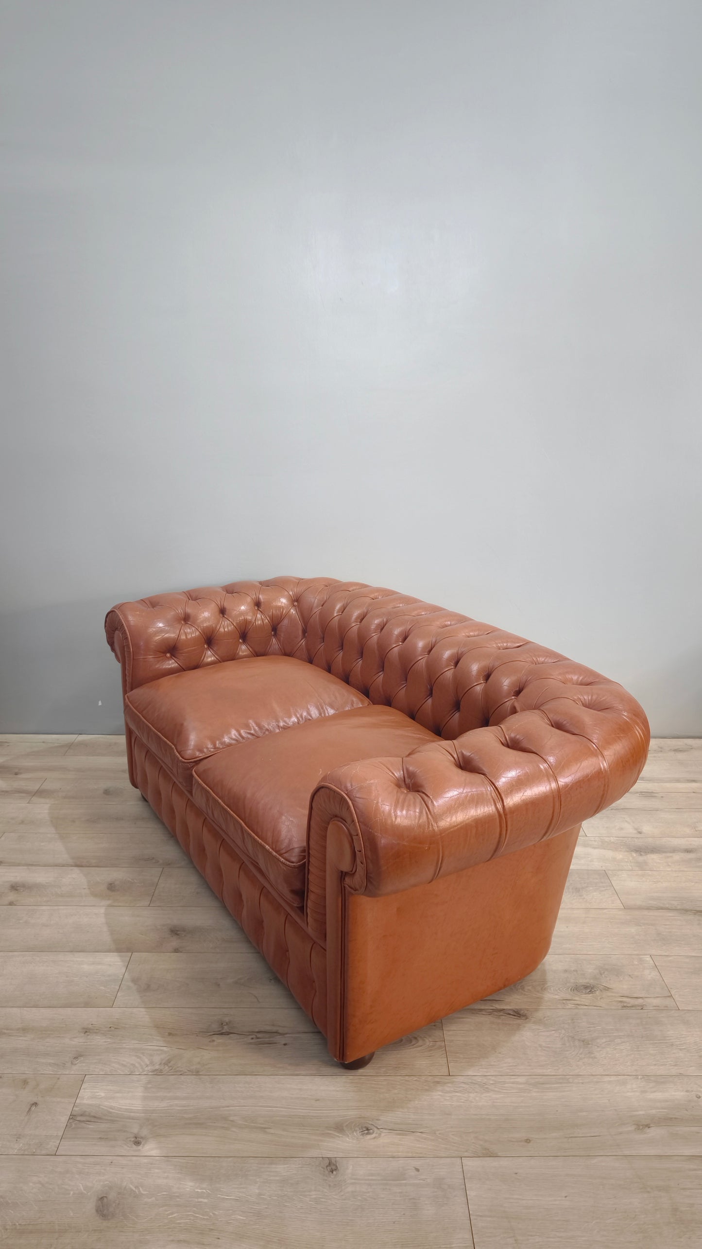82766 Divano letto Chester in pelle marrone