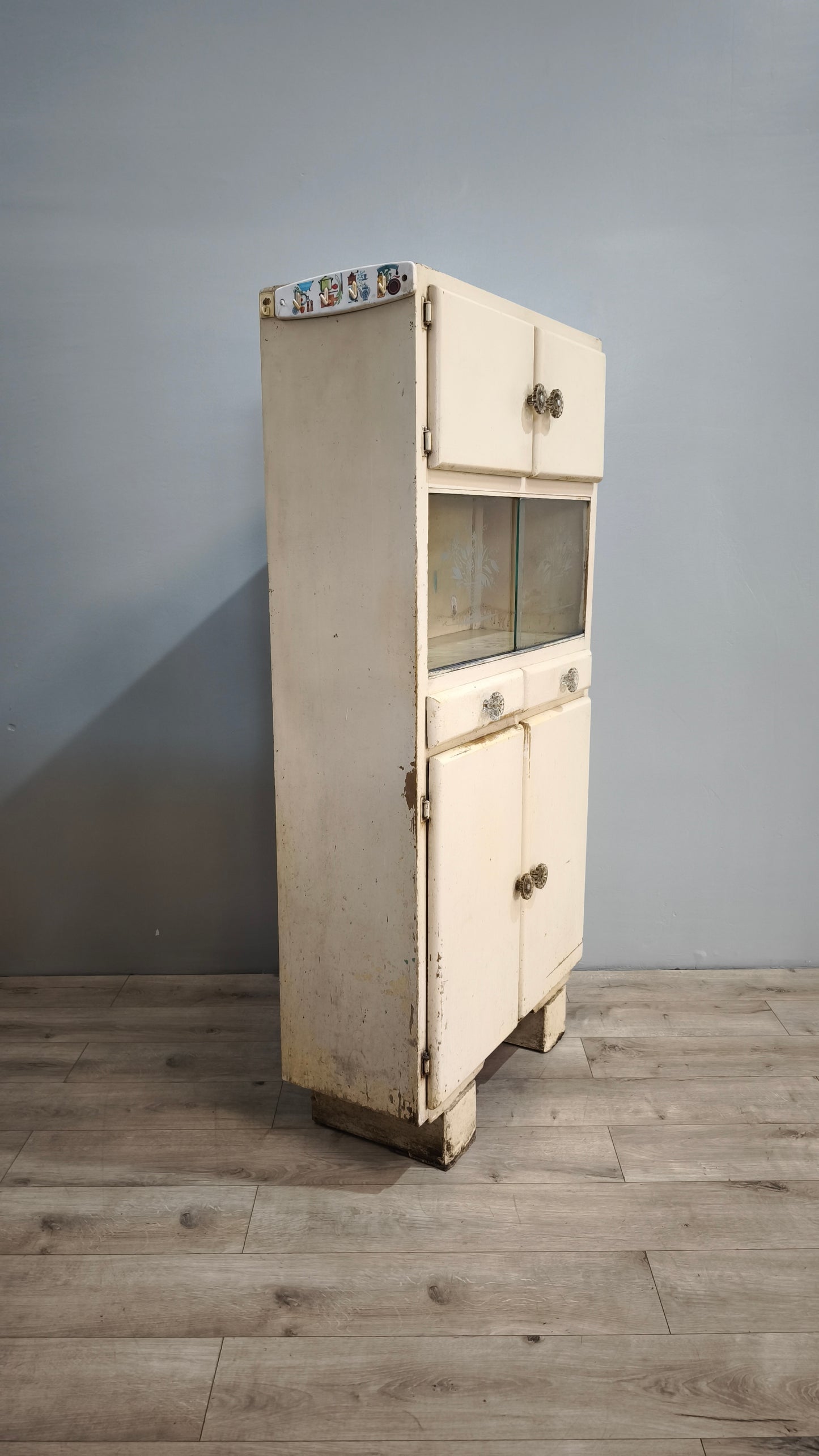 83270 Credenza due sportelli anni '50 color panna