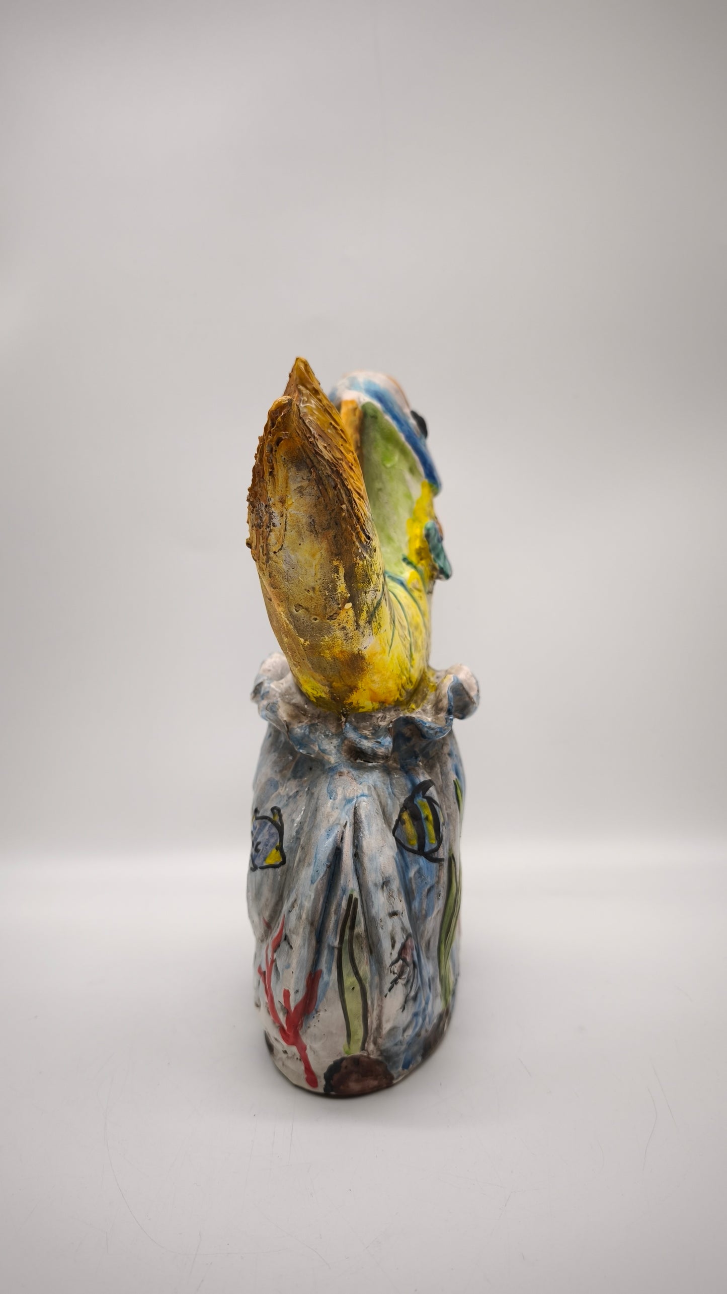 84084 Scultura pesce in ceramica di Caltagirone