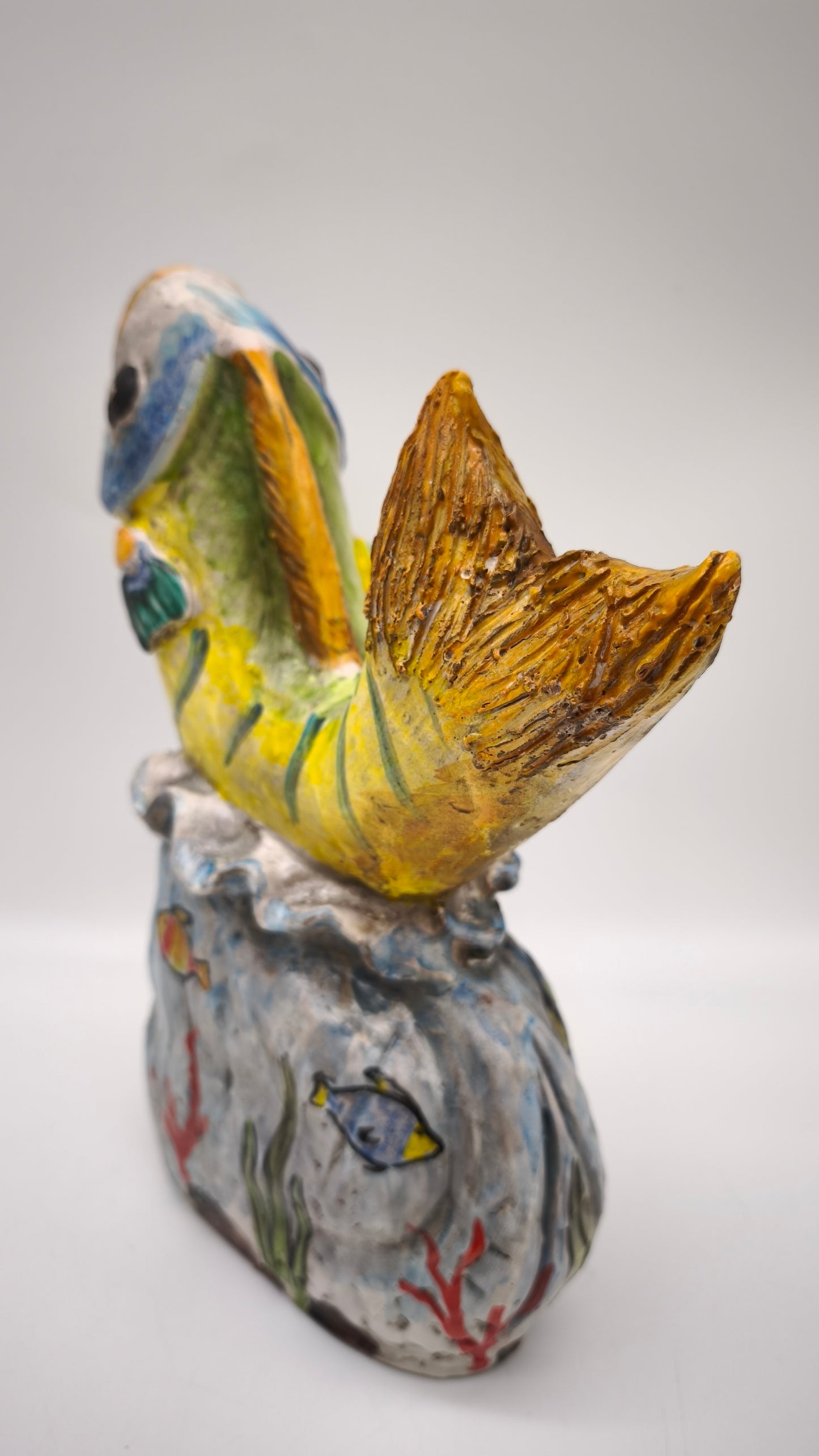 84084 Scultura pesce in ceramica di Caltagirone