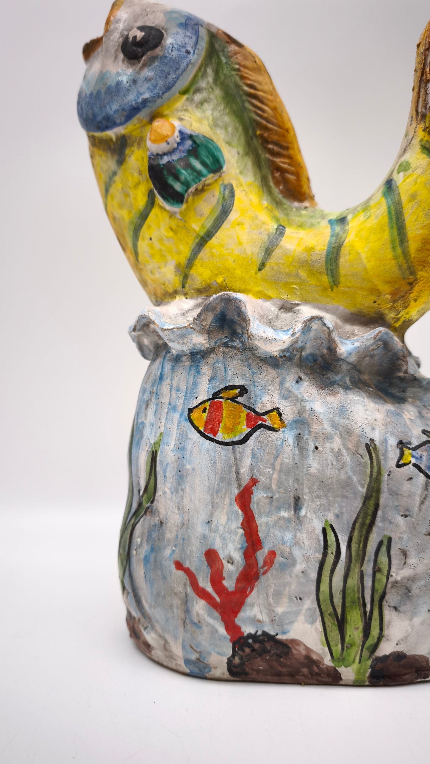 84084 Scultura pesce in ceramica di Caltagirone