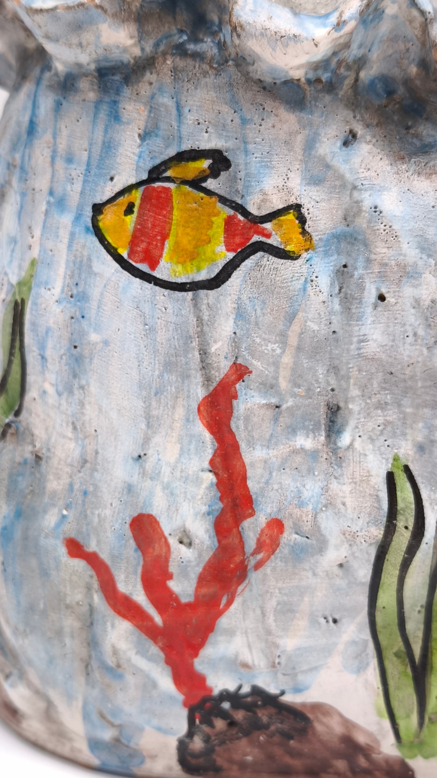 84084 Scultura pesce in ceramica di Caltagirone