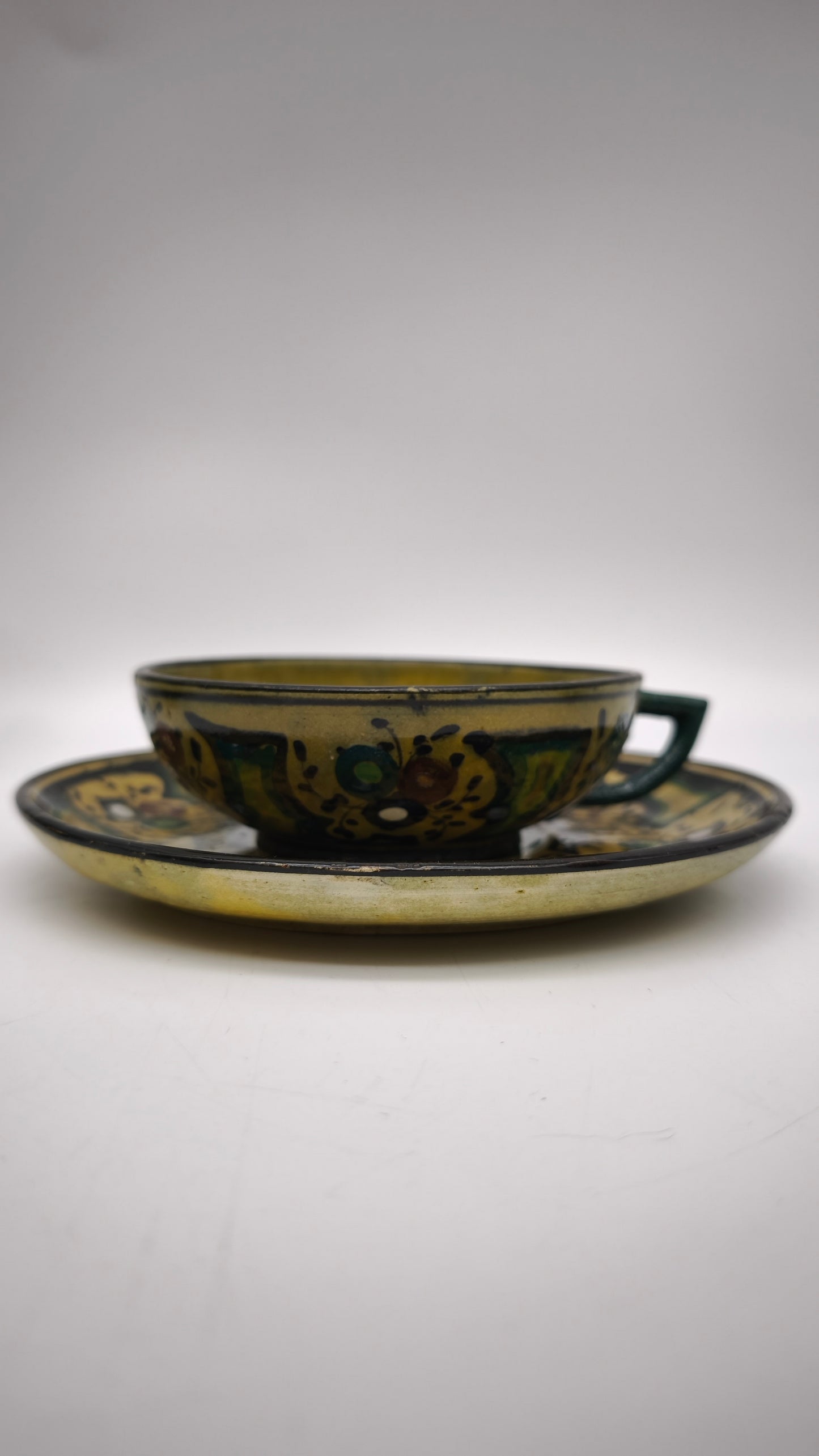 84098 Servizio da tè per 6 persone in ceramica dipinto a mano
