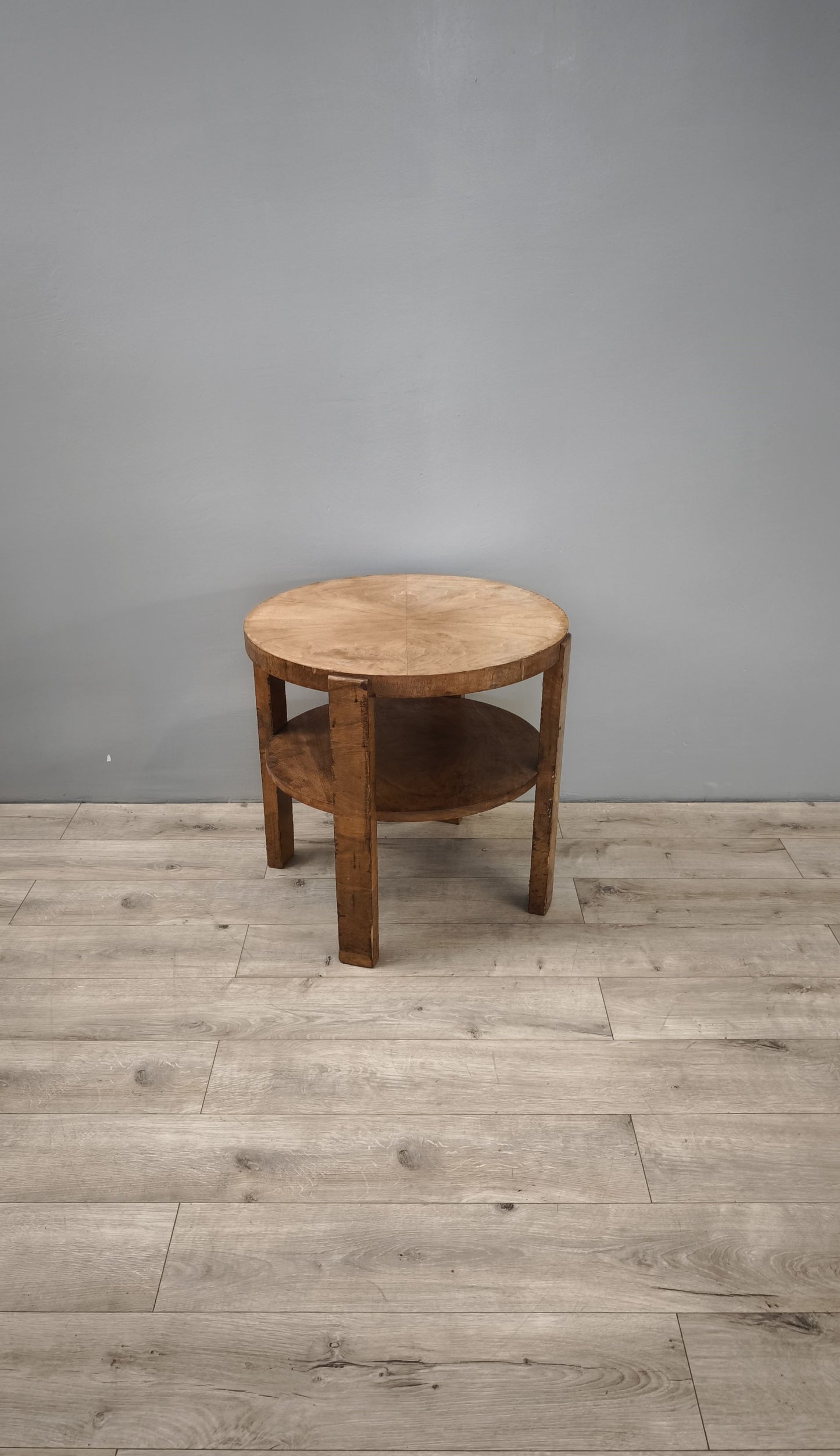 84219 Tavolino rotondo stile Art Déco con doppio ripiano