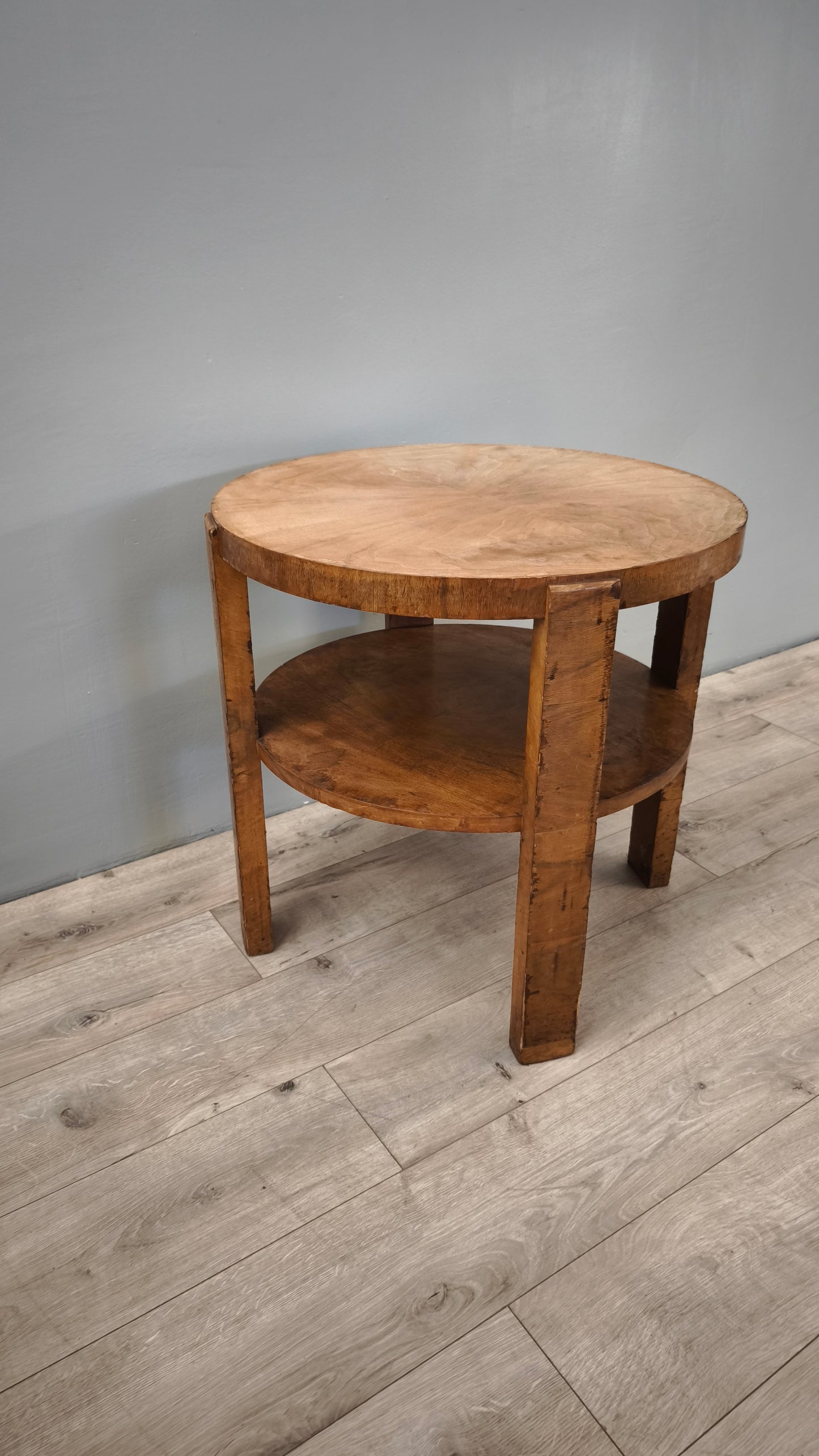 84219 Tavolino rotondo stile Art Déco con doppio ripiano