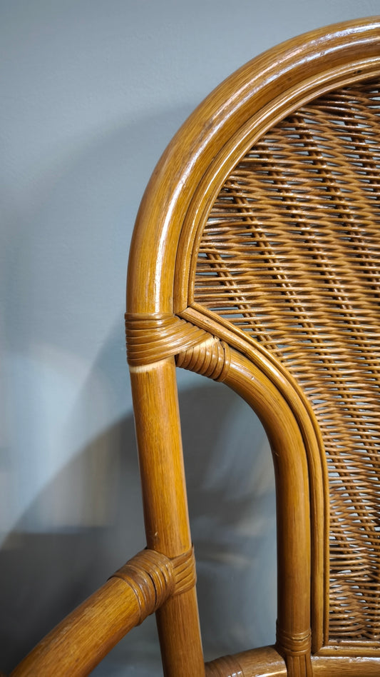 84226 Set n 6 sedie in bambù con seduta blu