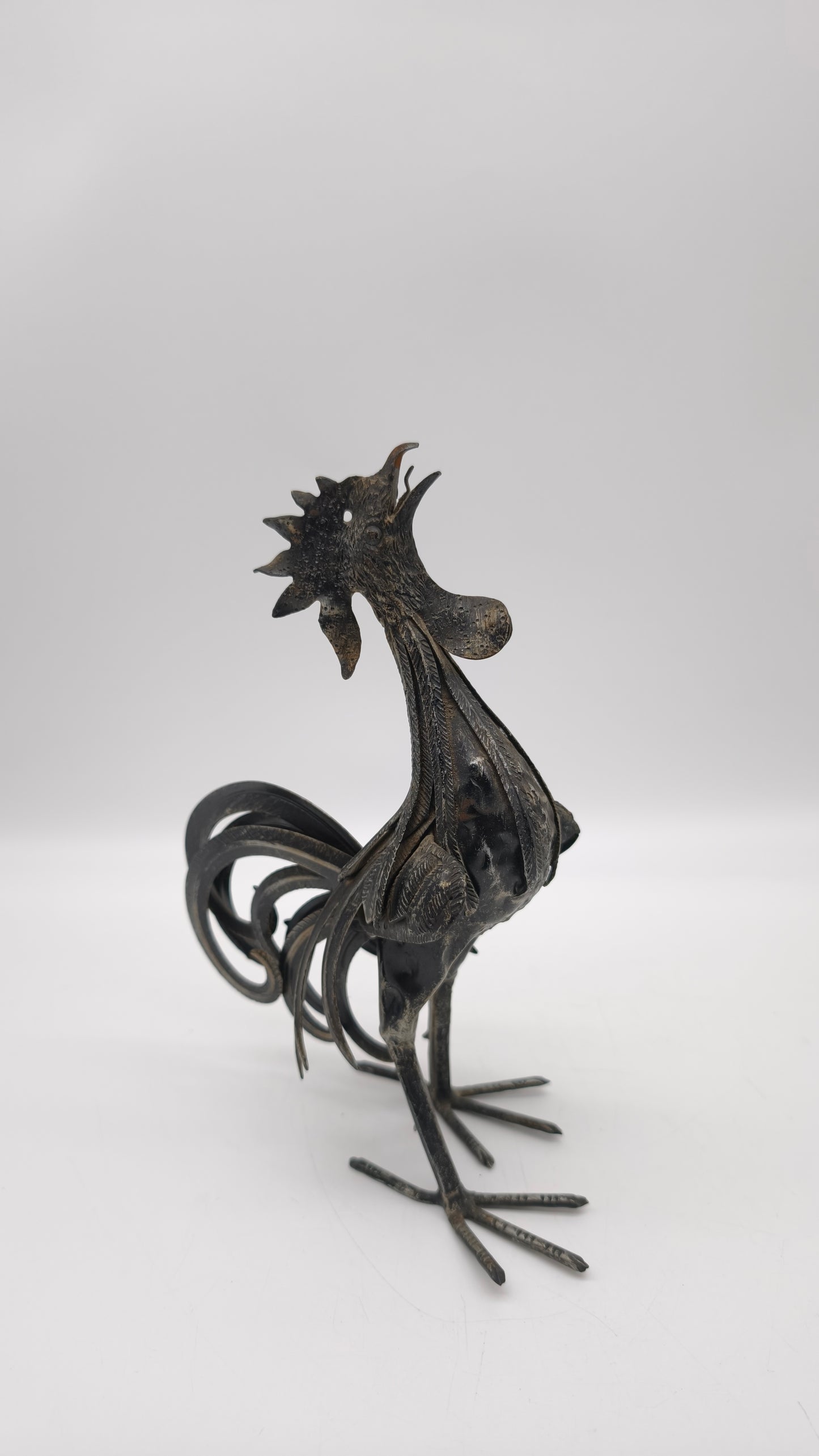 84396 Statua gallo in ferro lavorato
