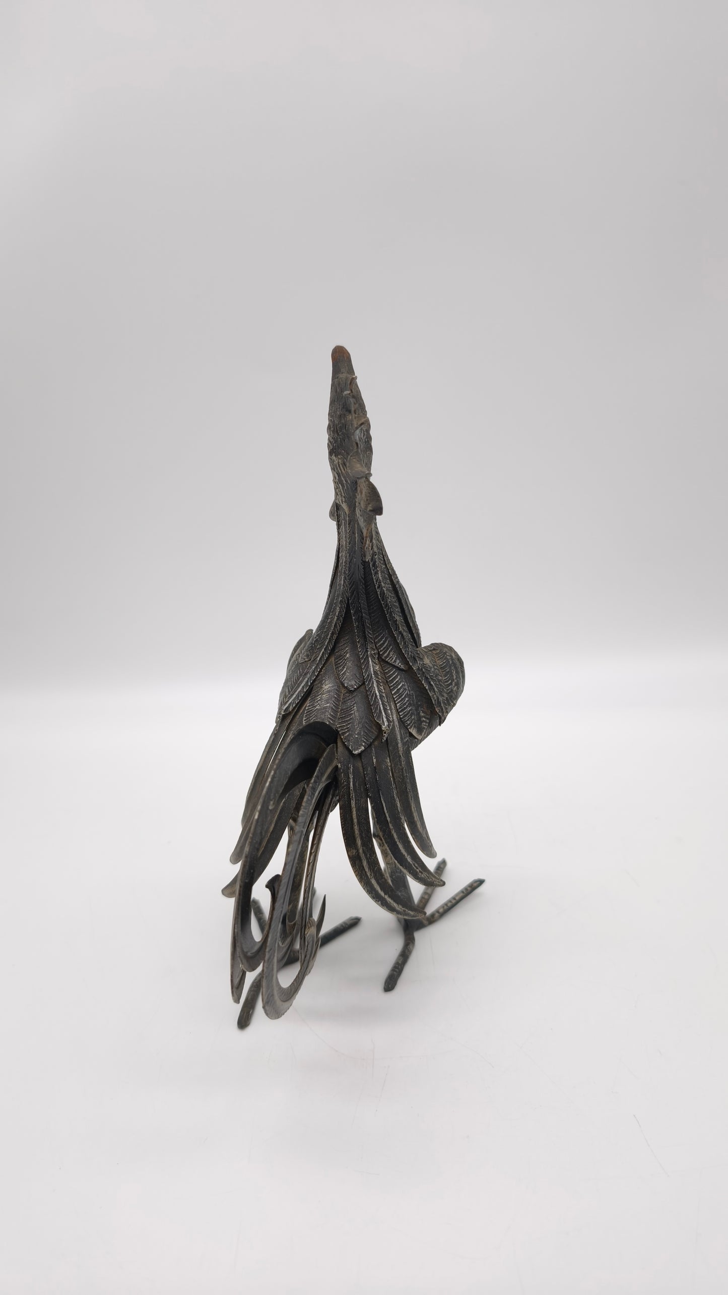 84396 Statua gallo in ferro lavorato