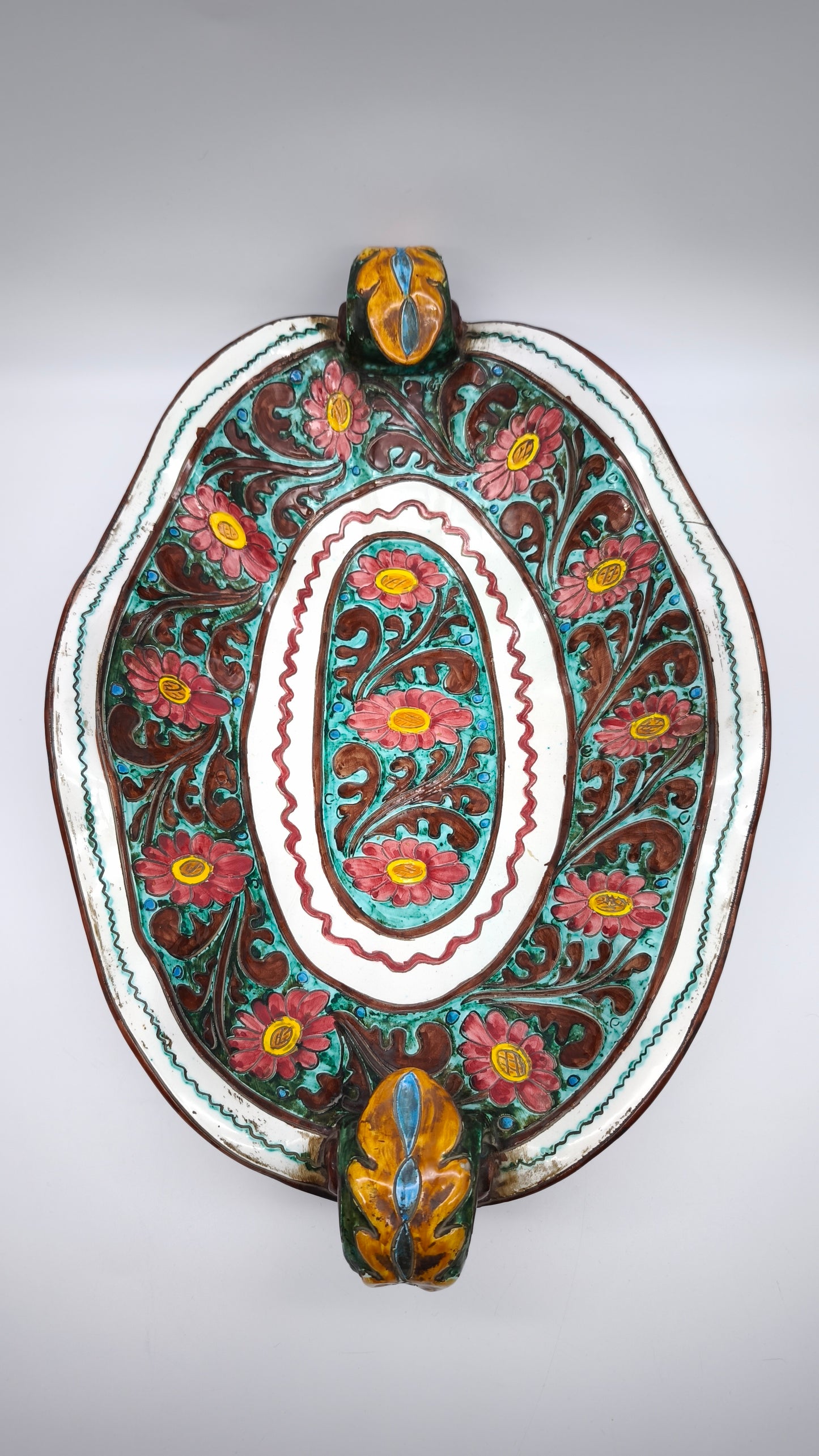 82599 Centrotavola in ceramica dipinto a mano