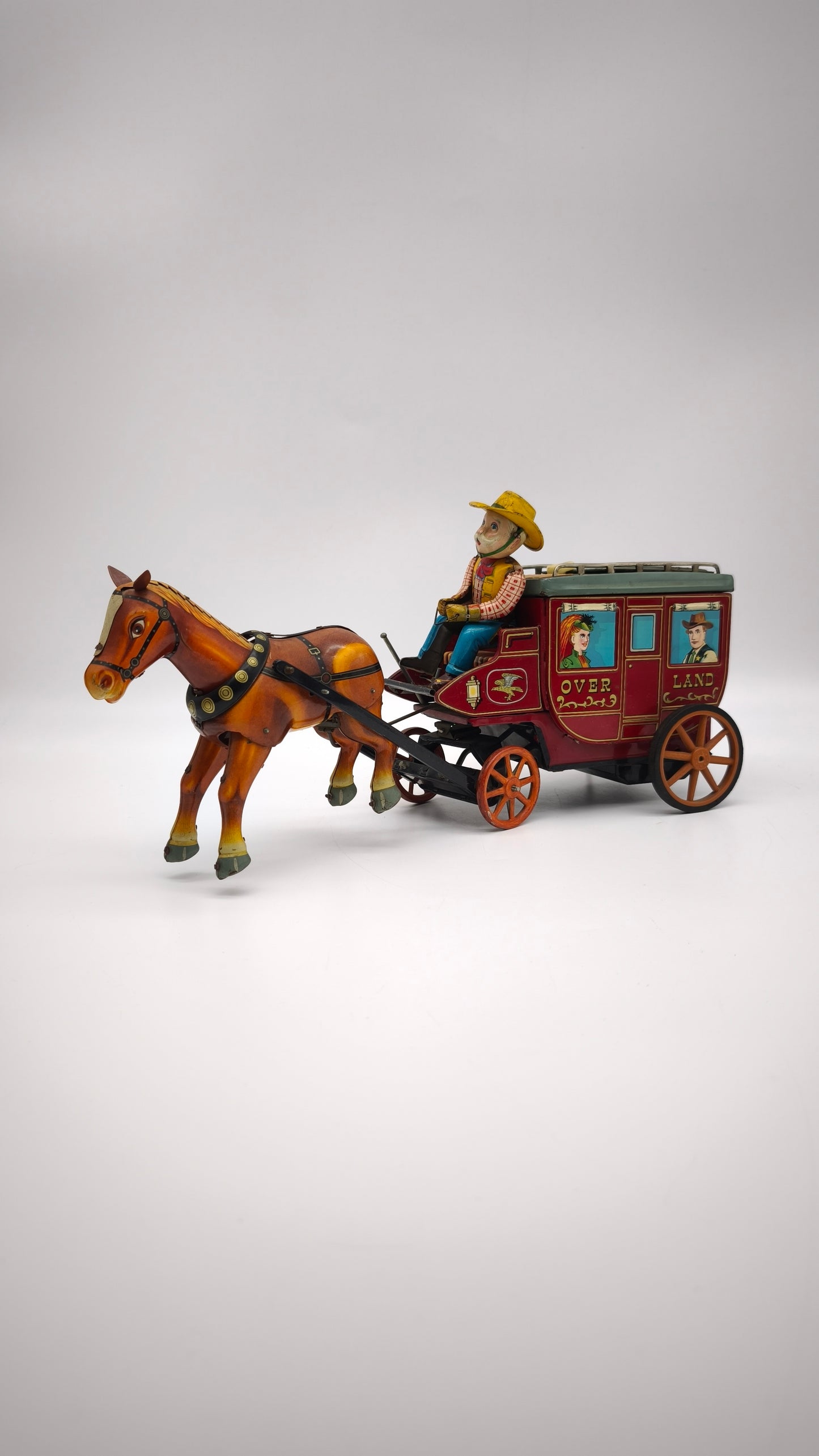 82992 Carrozza vintage in latta Cragstan Overland Stagecoach